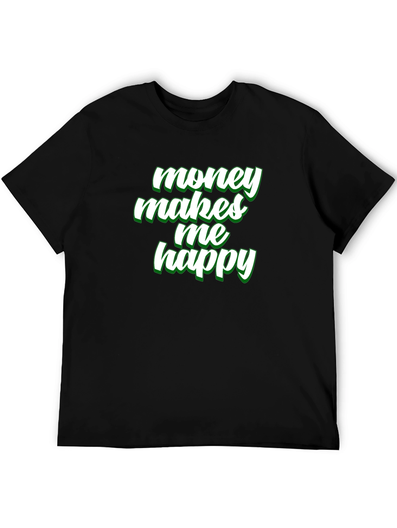 Money Makes Me Happy Graphic Tee - Black