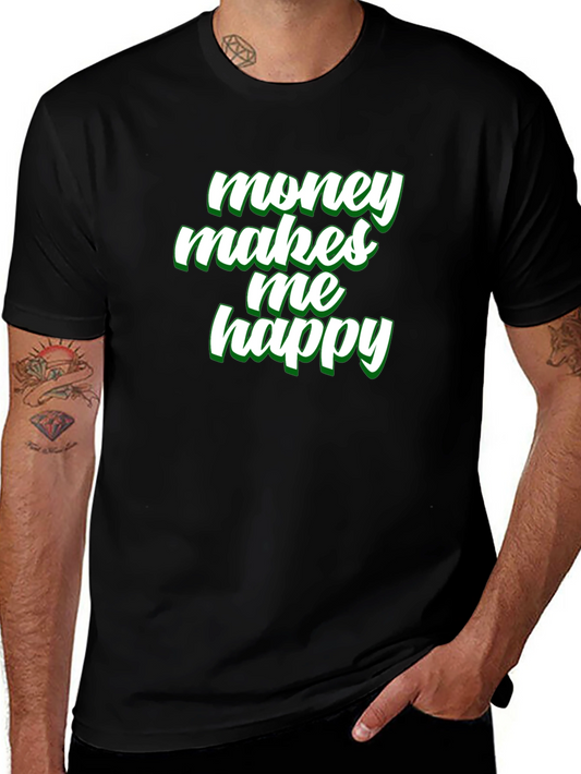 Money Makes Me Happy Graphic Tee - Black
