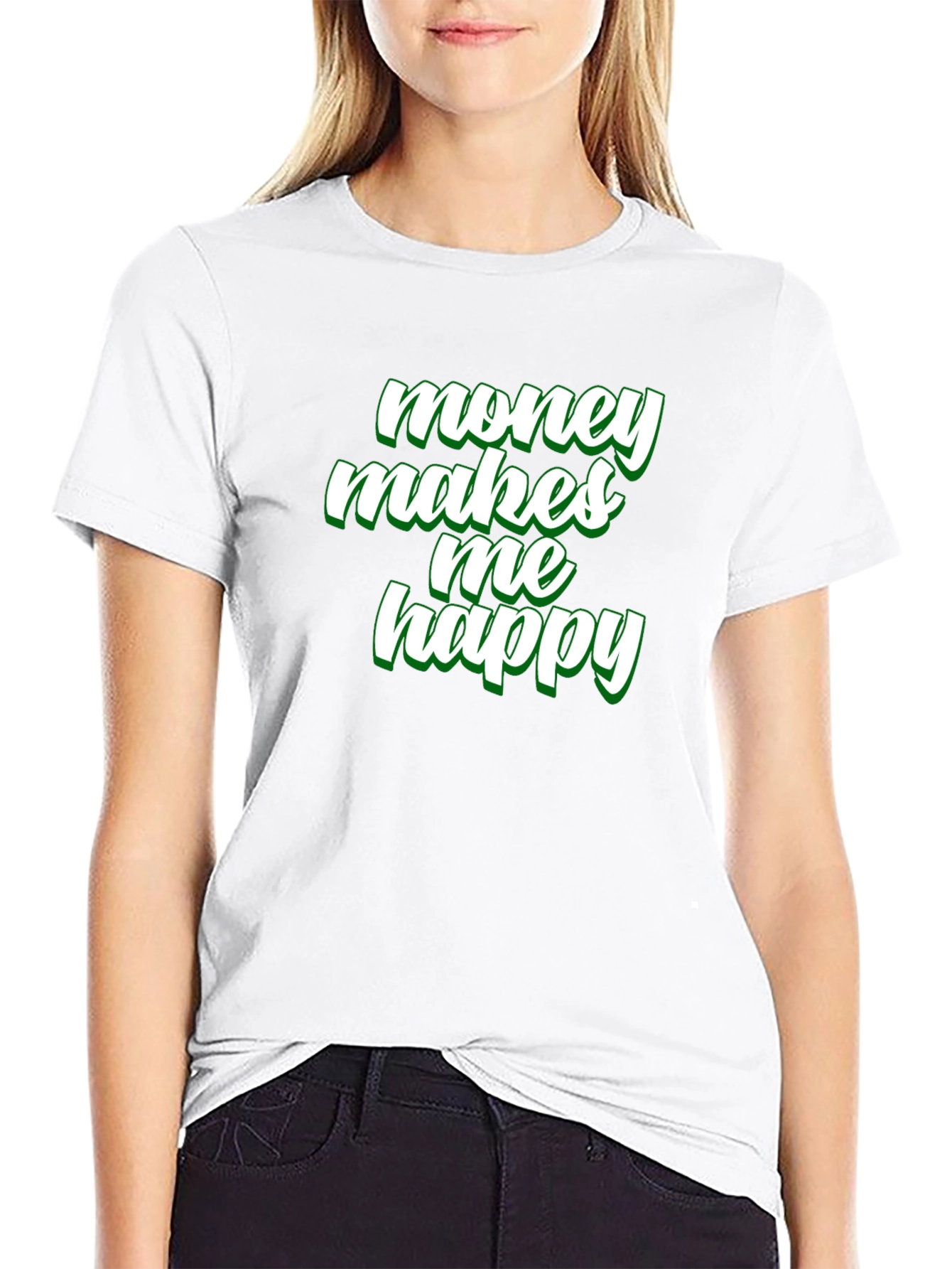 Money Makes Me Happy Graphic Tee - Black