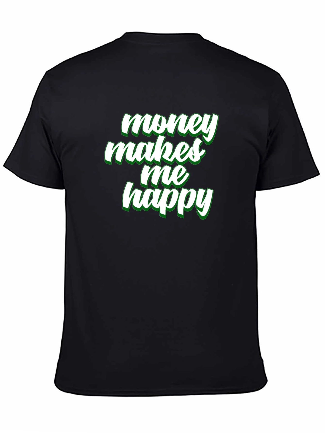 Money Makes Me Happy Graphic Tee - Black