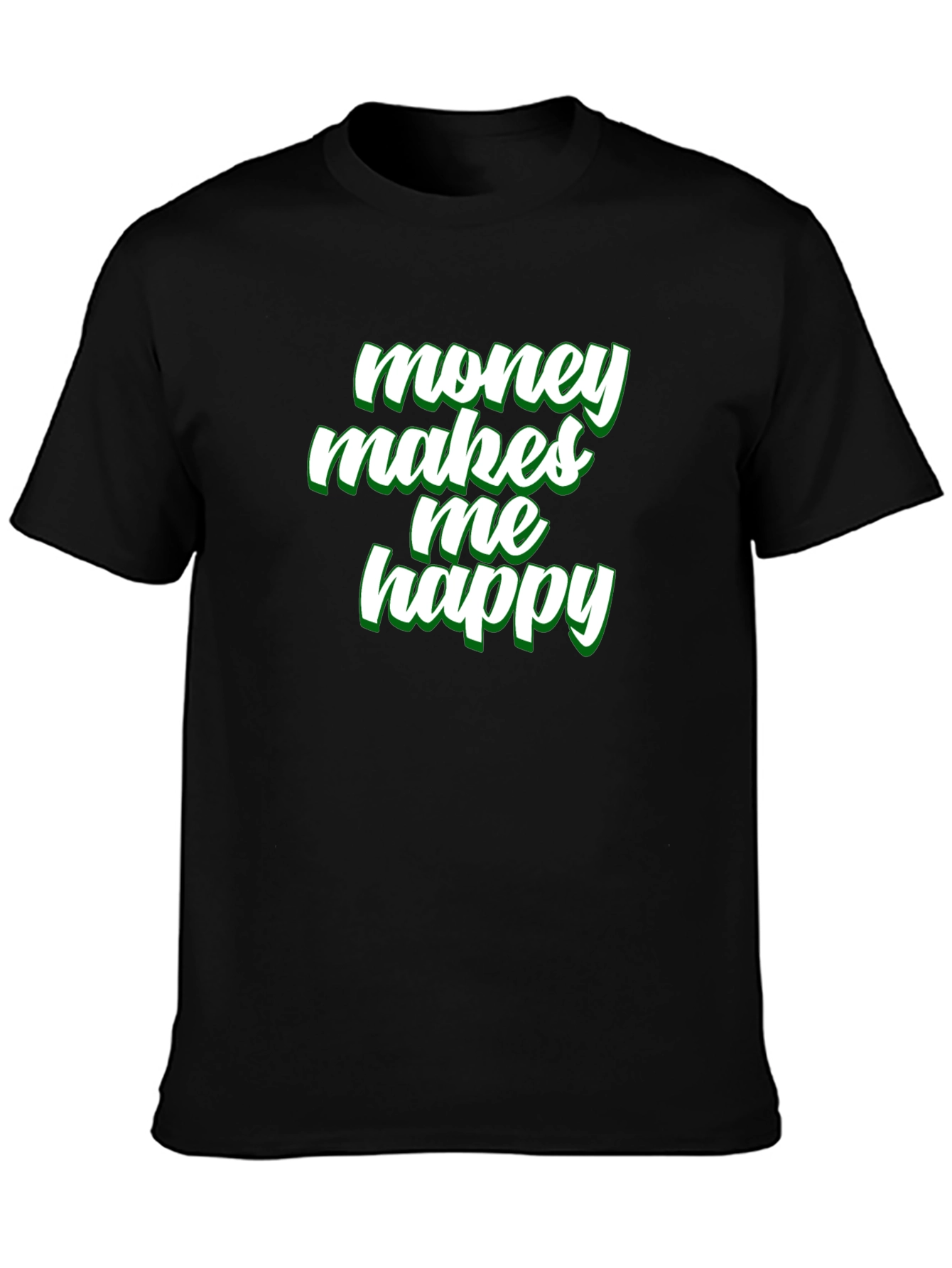 Money Makes Me Happy Graphic Tee - Black