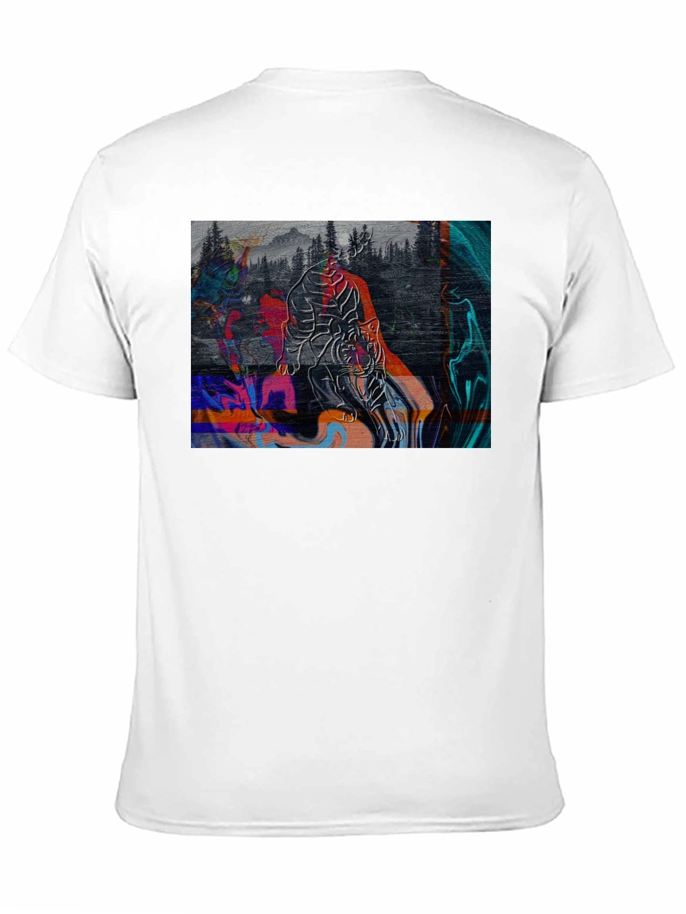 Abstract Tiger Graphic Black Tee