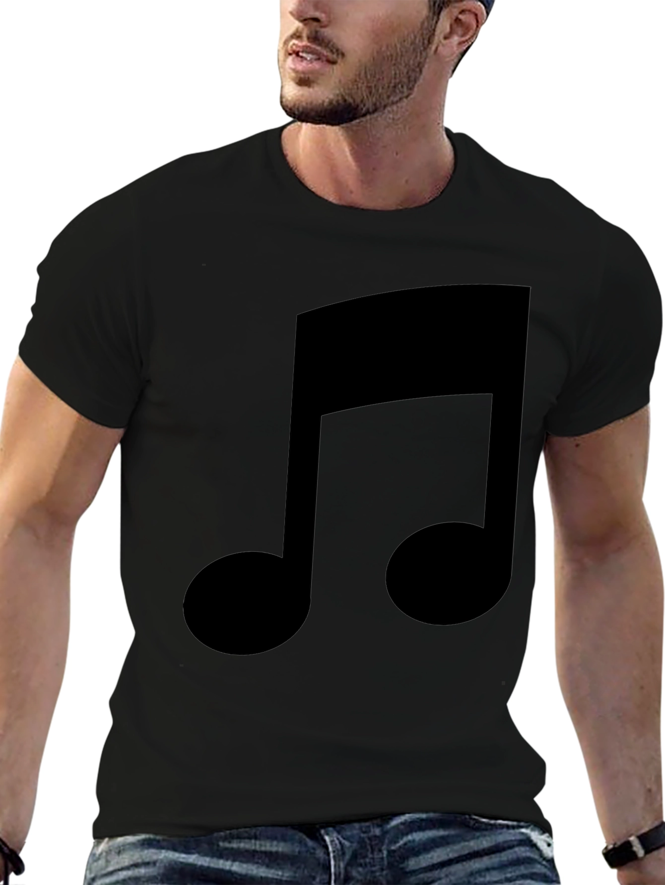 Music Note Graphic Tee - Stylish Black T-Shirt