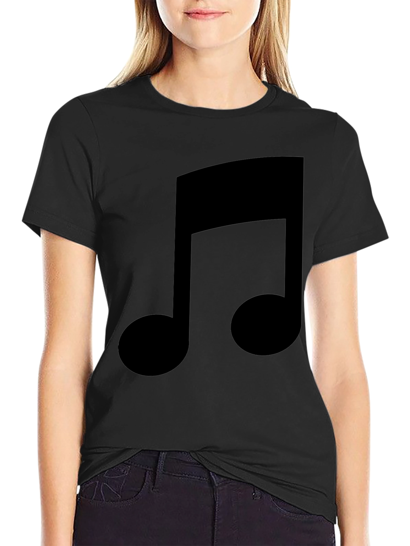 Music Note Graphic Tee - Stylish Black T-Shirt