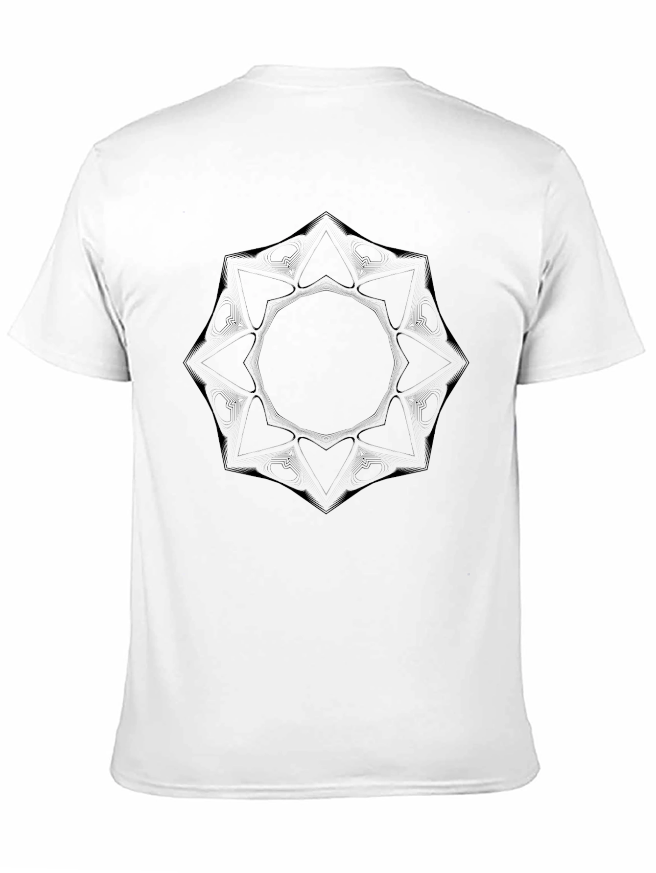 Mens Black Graphic Tee - Abstract Geometric Design