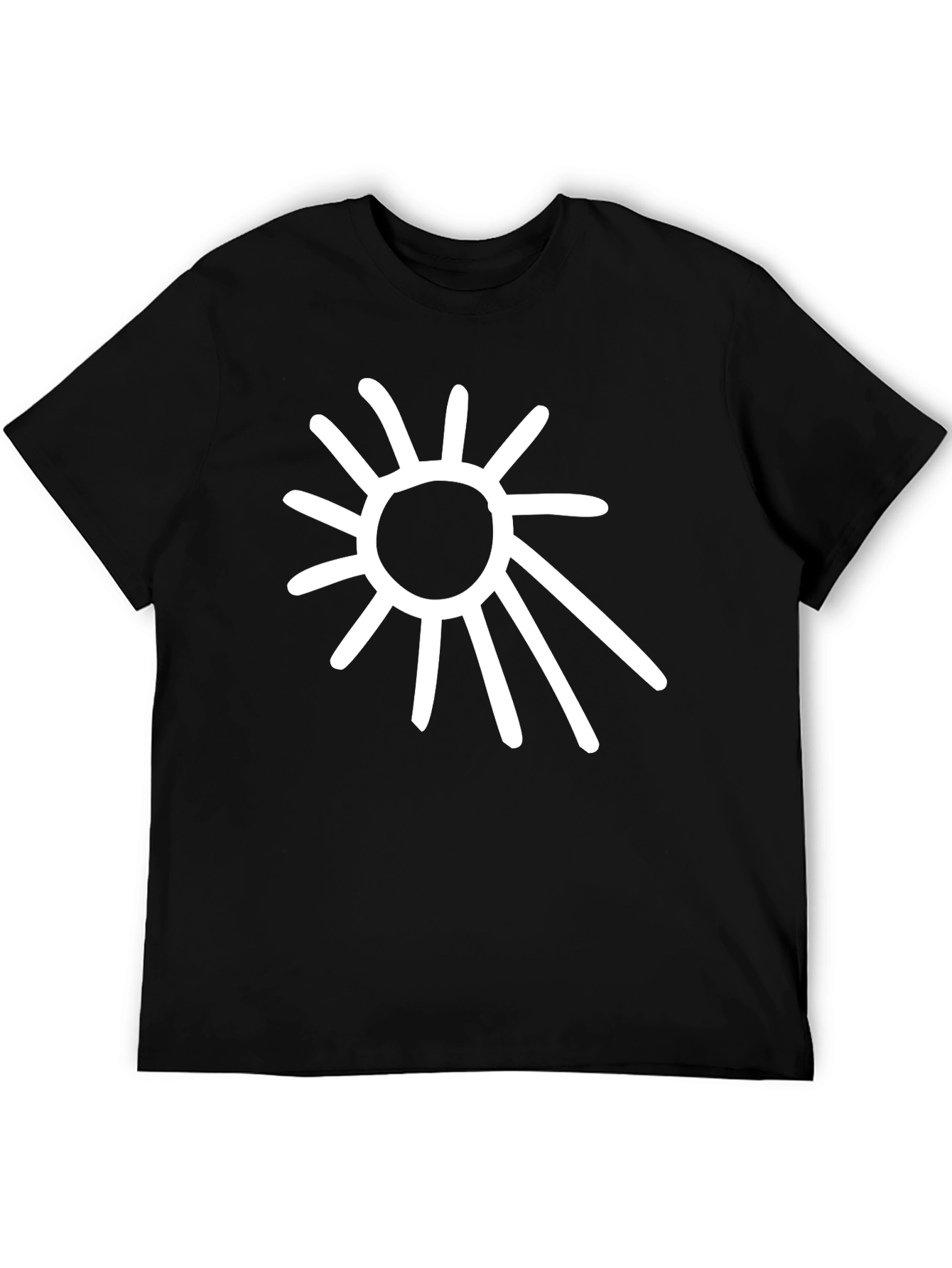 Abstract Sun Graphic Tee - Black