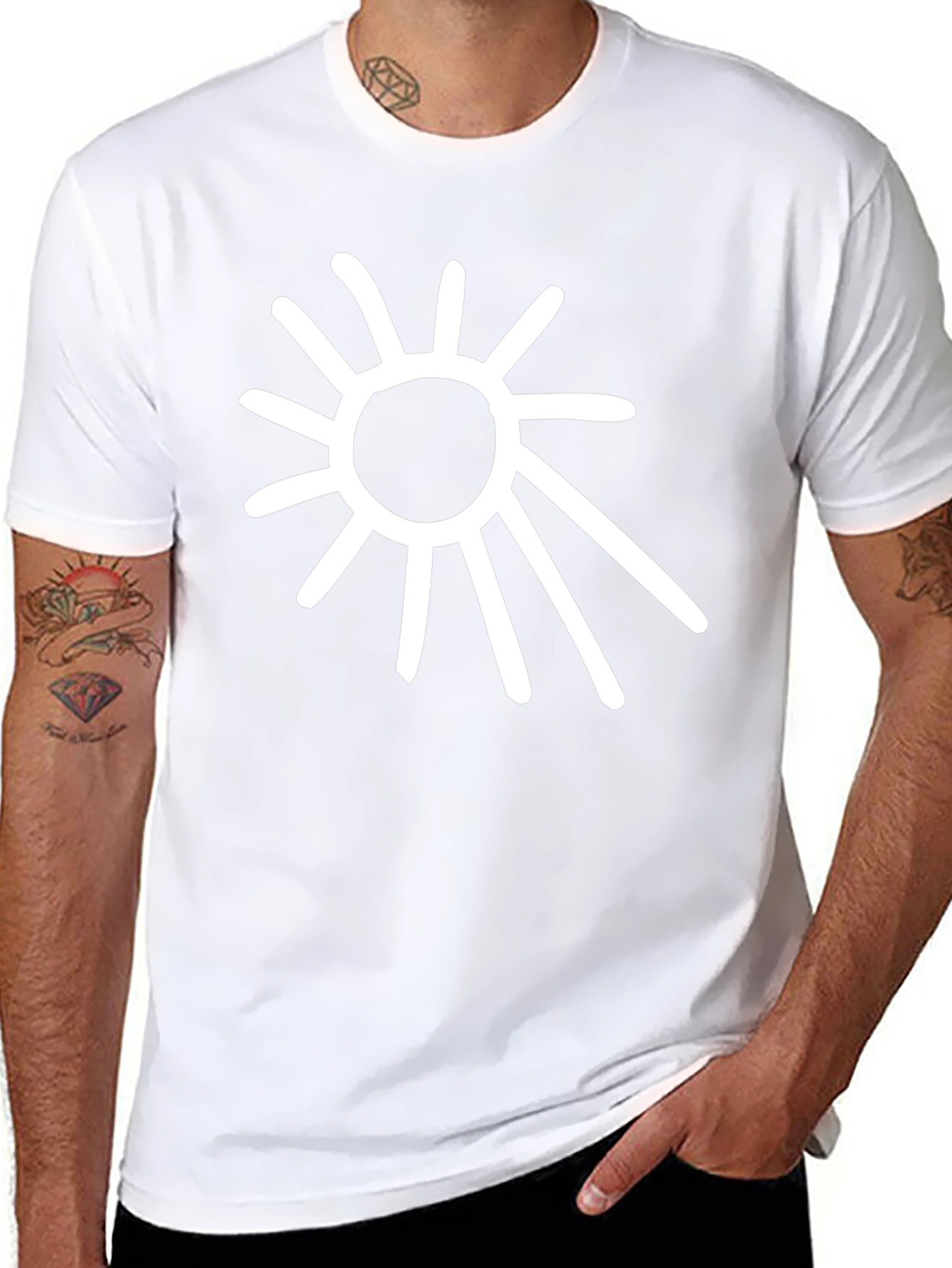 Abstract Sun Graphic Tee - Black