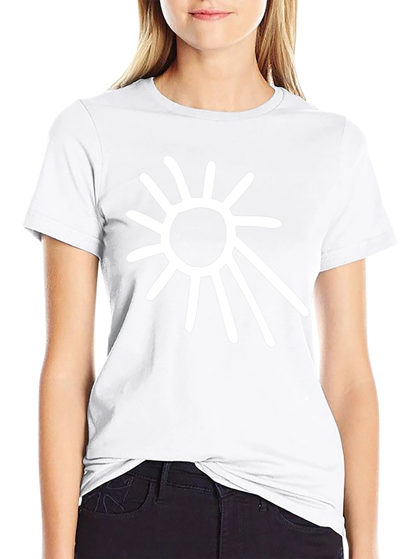 Abstract Sun Graphic Tee - Black