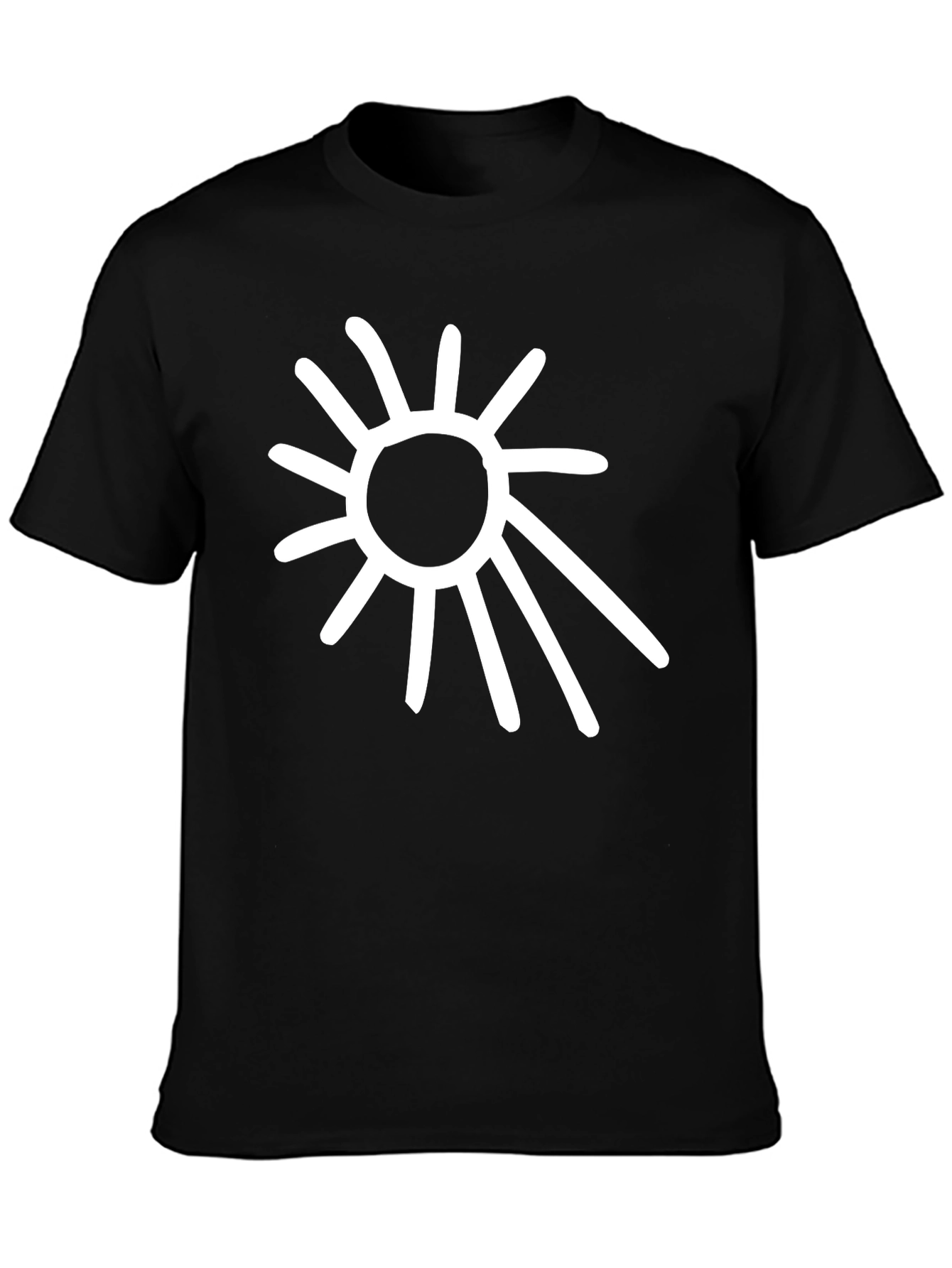 Abstract Sun Graphic Tee - Black