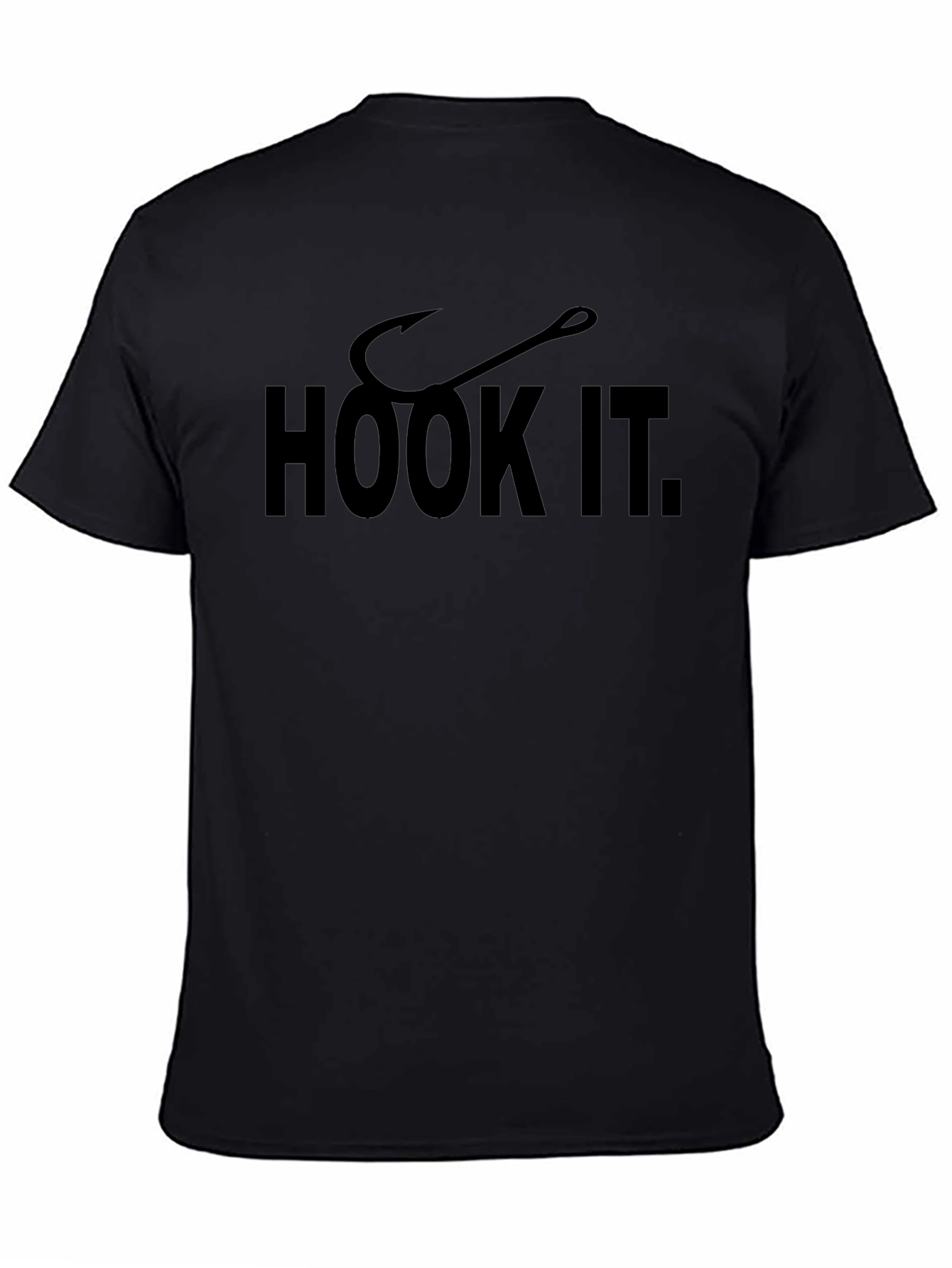 Hook It Fishing T-Shirt - Black Cotton Tee