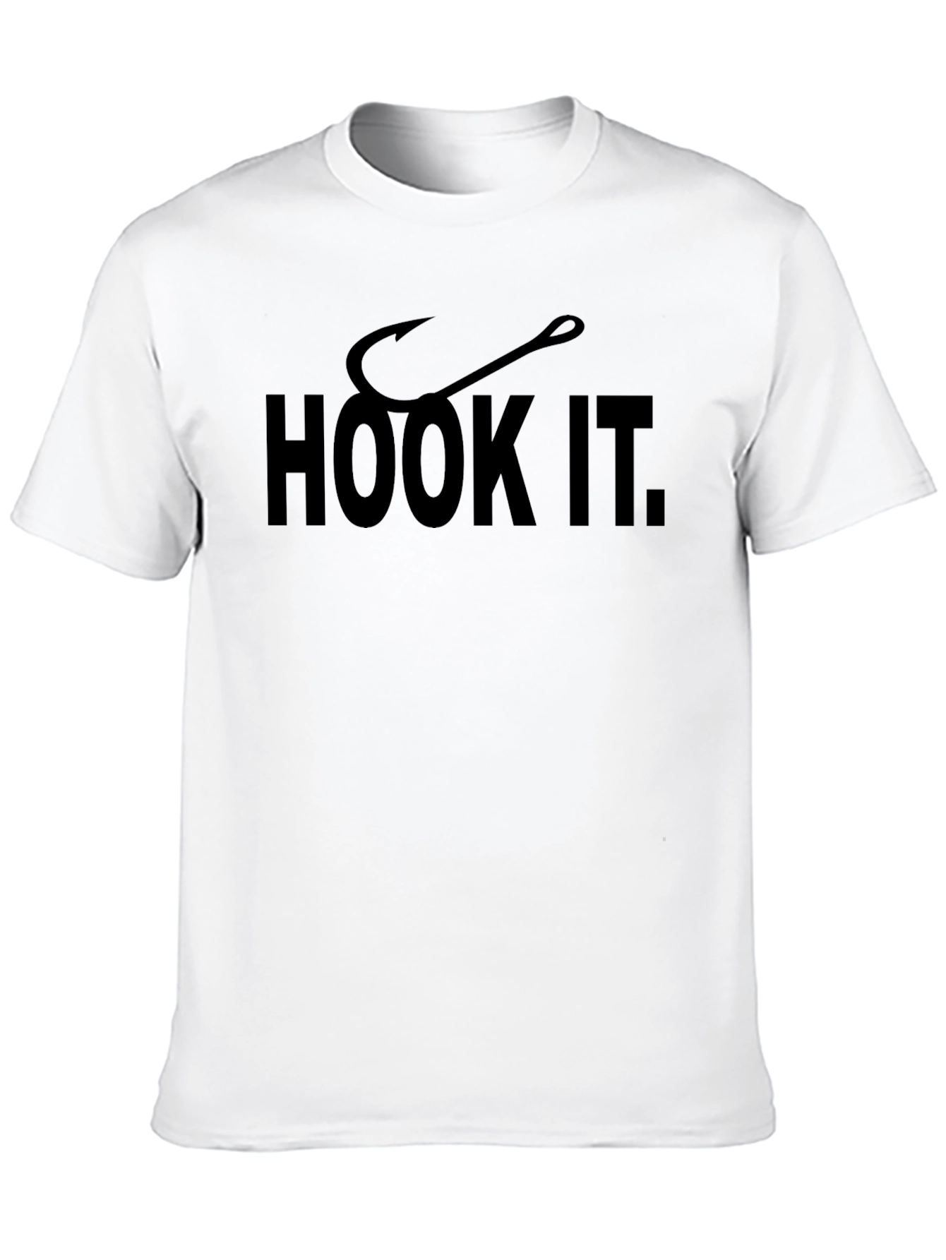 Hook It Fishing T-Shirt - Black Cotton Tee