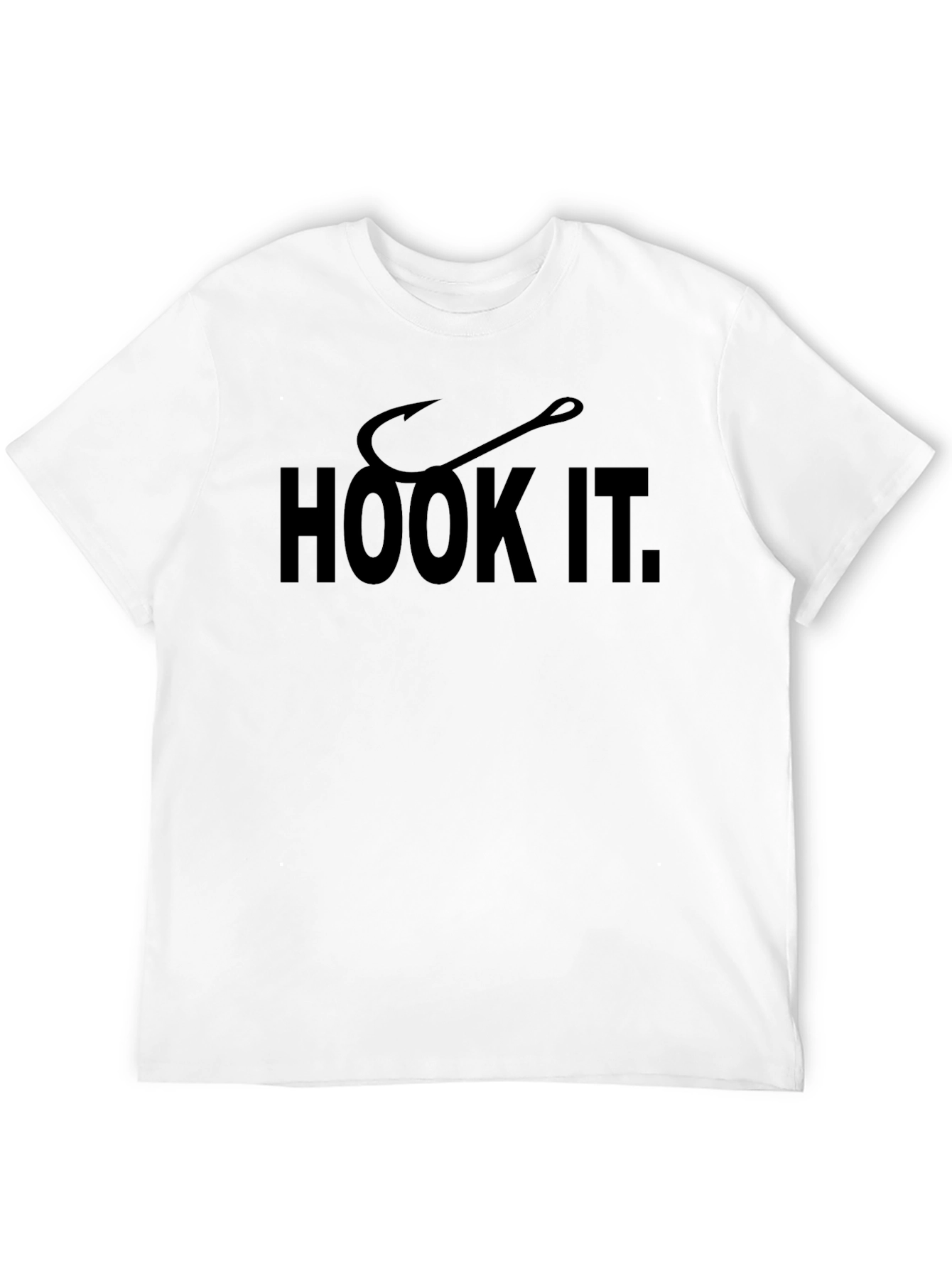 Hook It Fishing T-Shirt - Black Cotton Tee