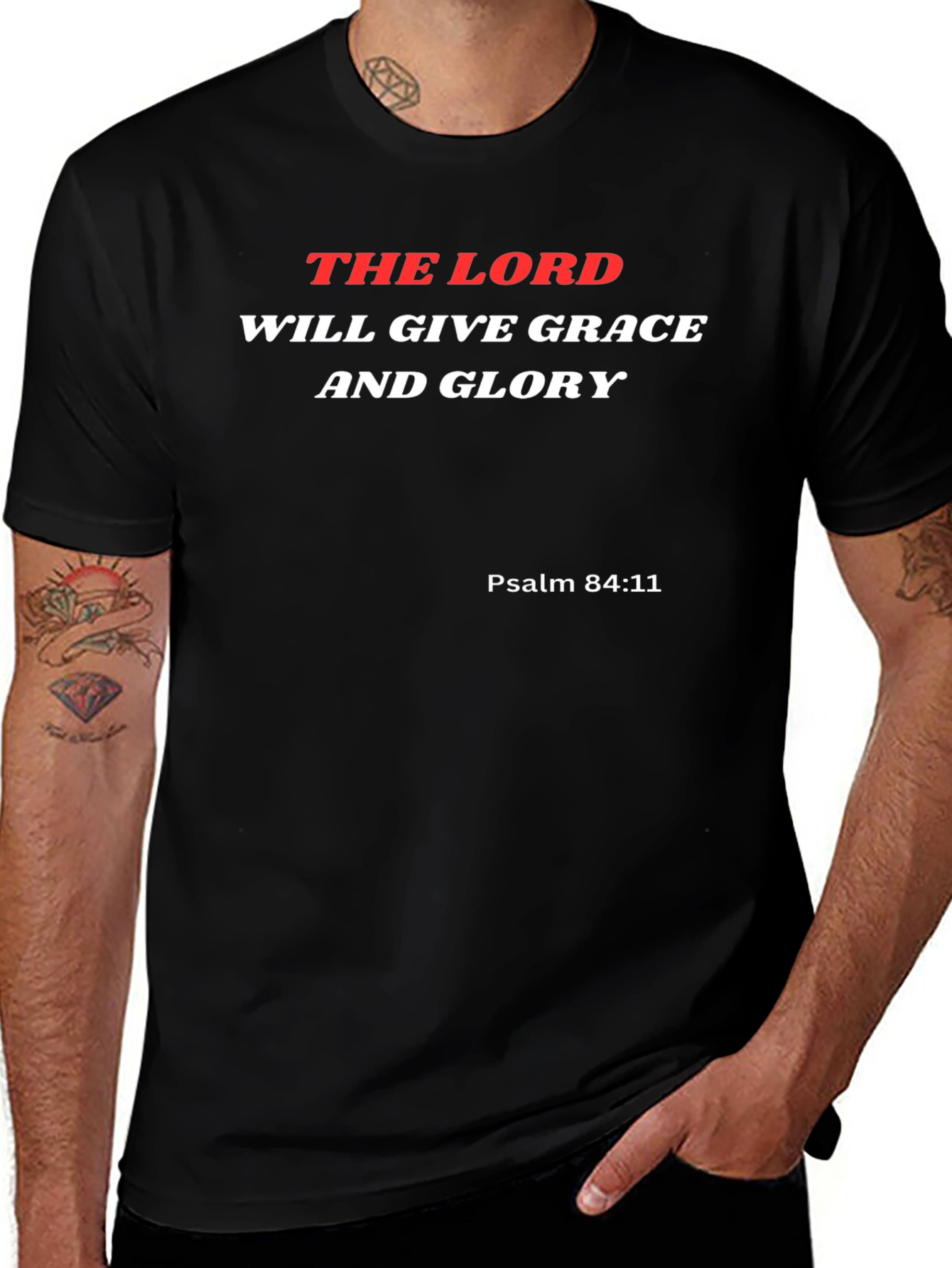 The Lord Will Give Grace Black T-Shirt