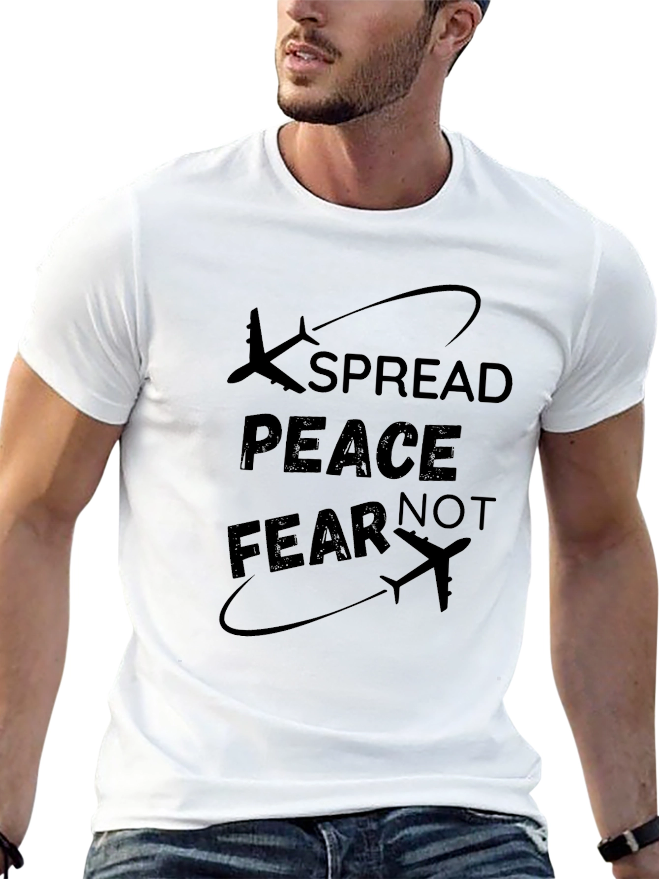 Spread Peace T-Shirt - Airplane Design