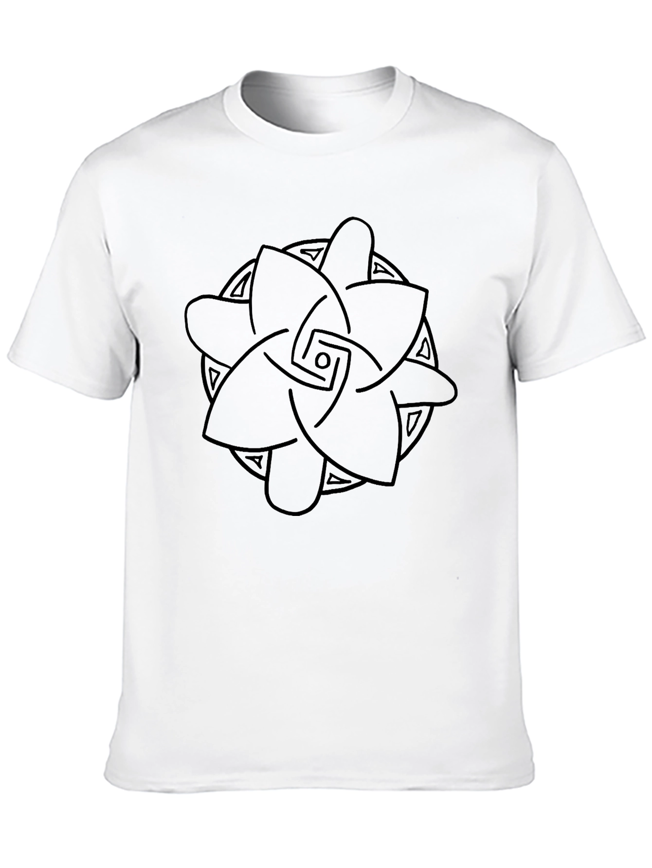 Geometric Knot Graphic Black T-Shirt
