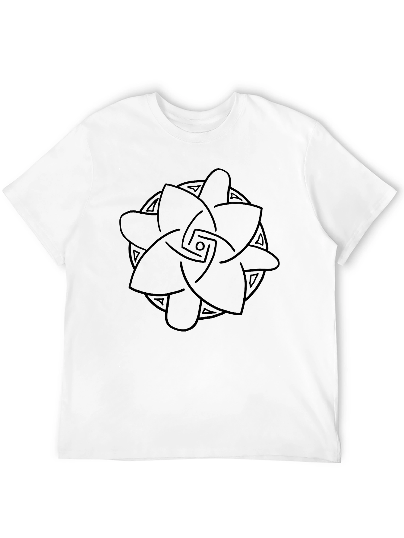 Geometric Knot Graphic Black T-Shirt