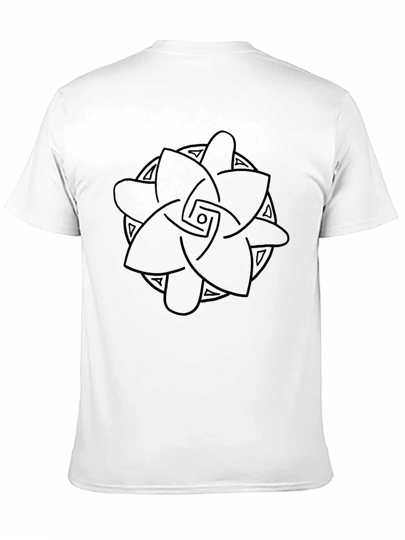 Geometric Knot Graphic Black T-Shirt