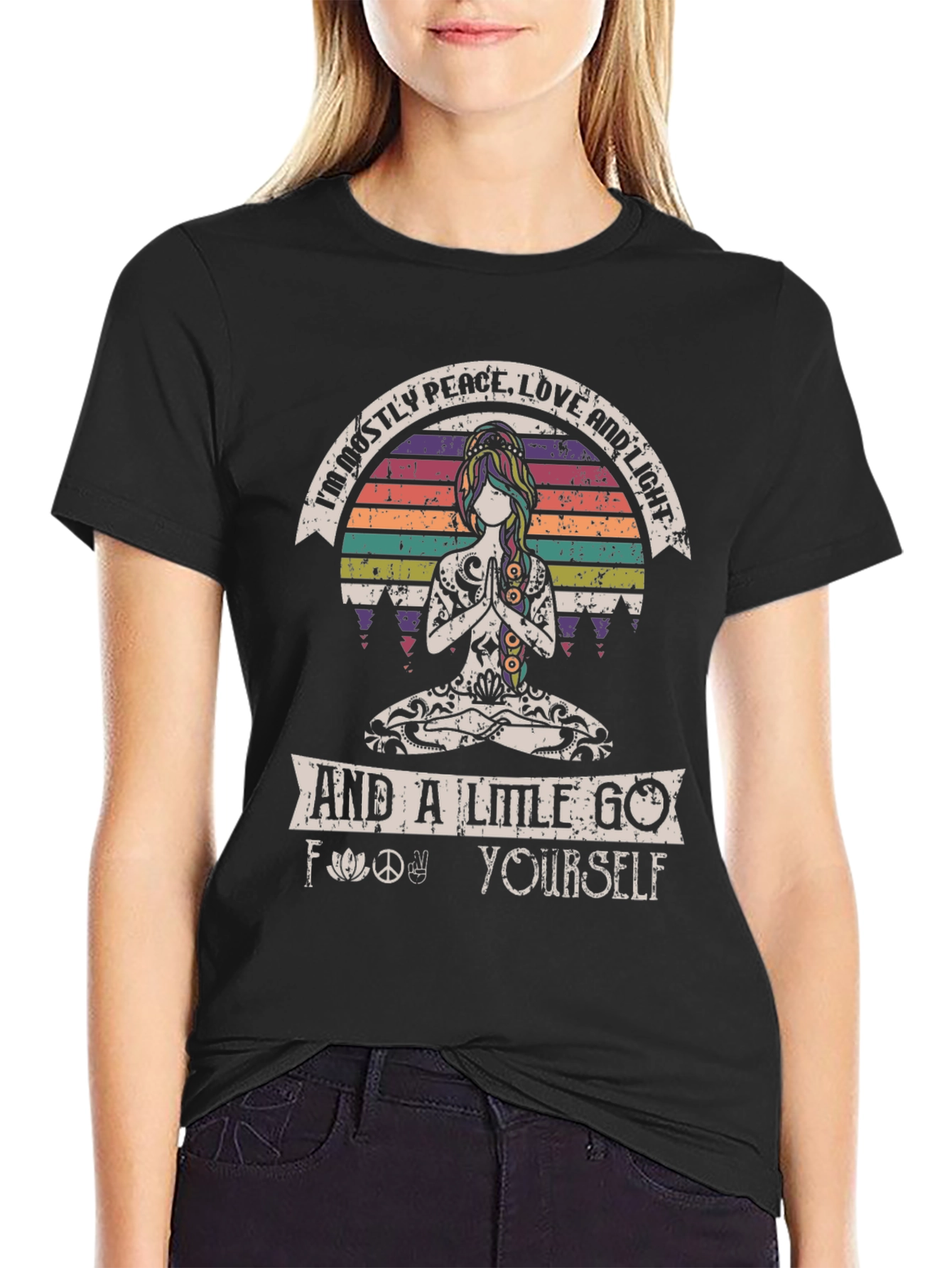 Peace Love and Light Graphic T-Shirt - Relaxed Fit