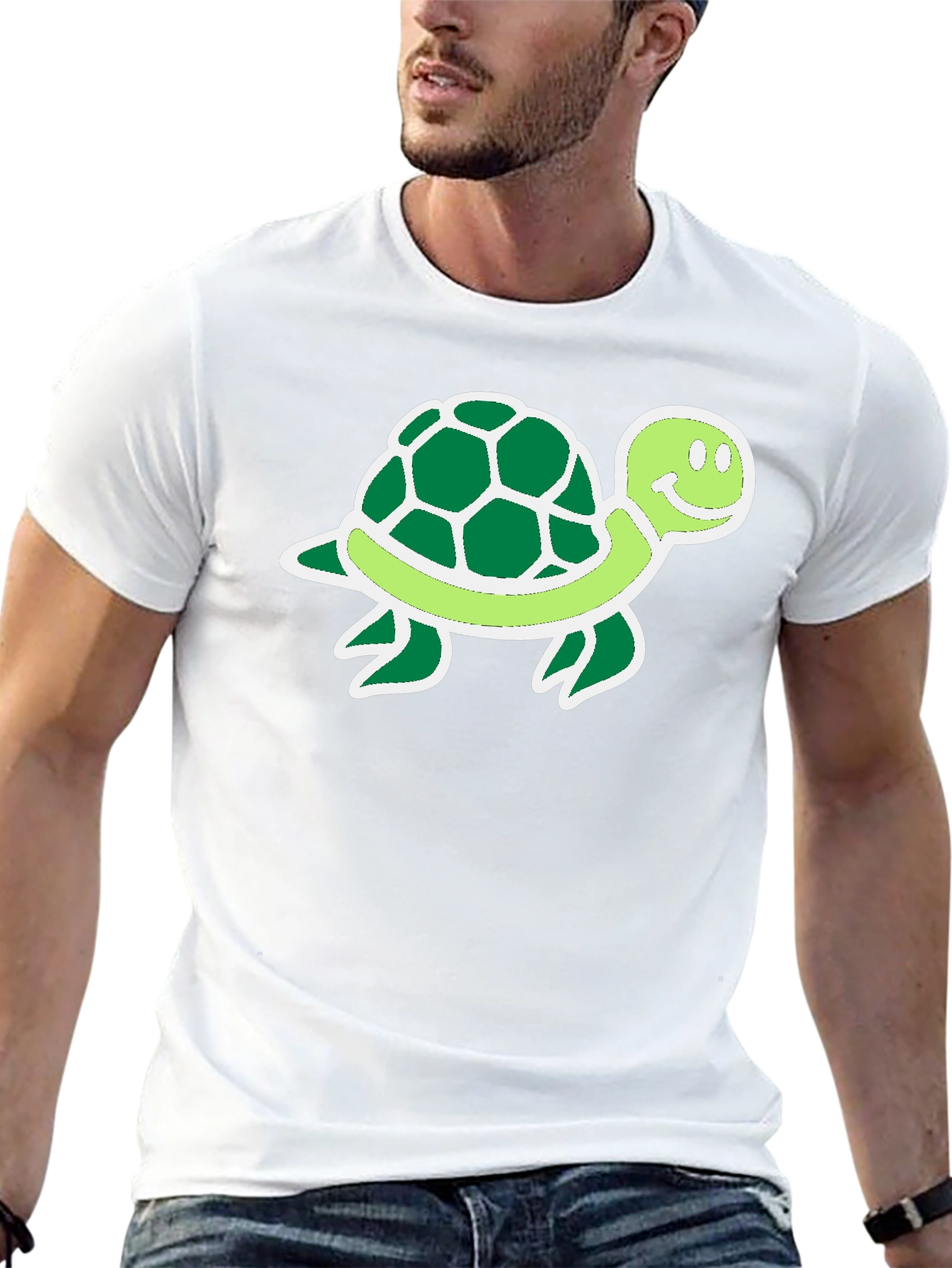 Cartoon Turtle Graphic T-Shirt