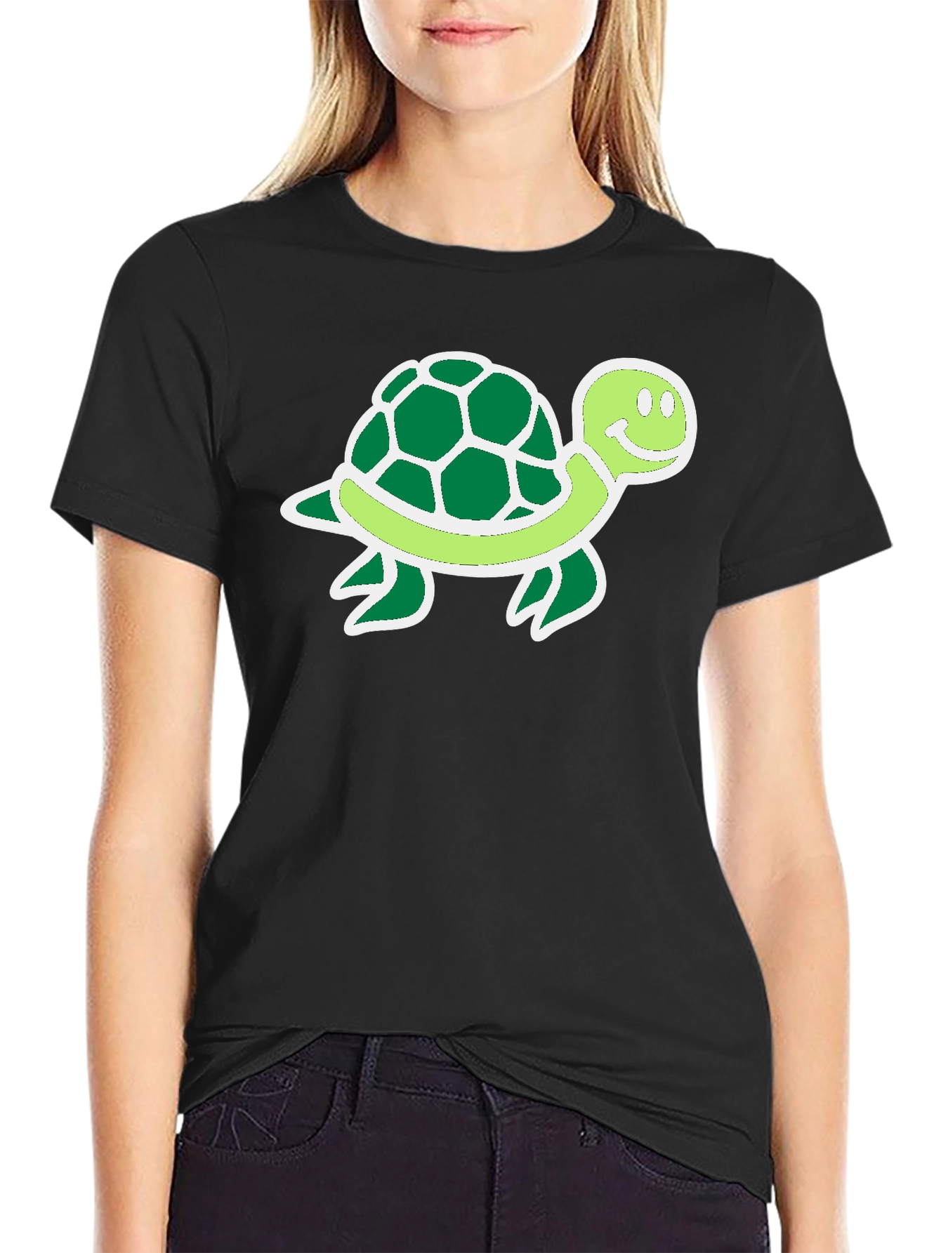 Cartoon Turtle Graphic T-Shirt