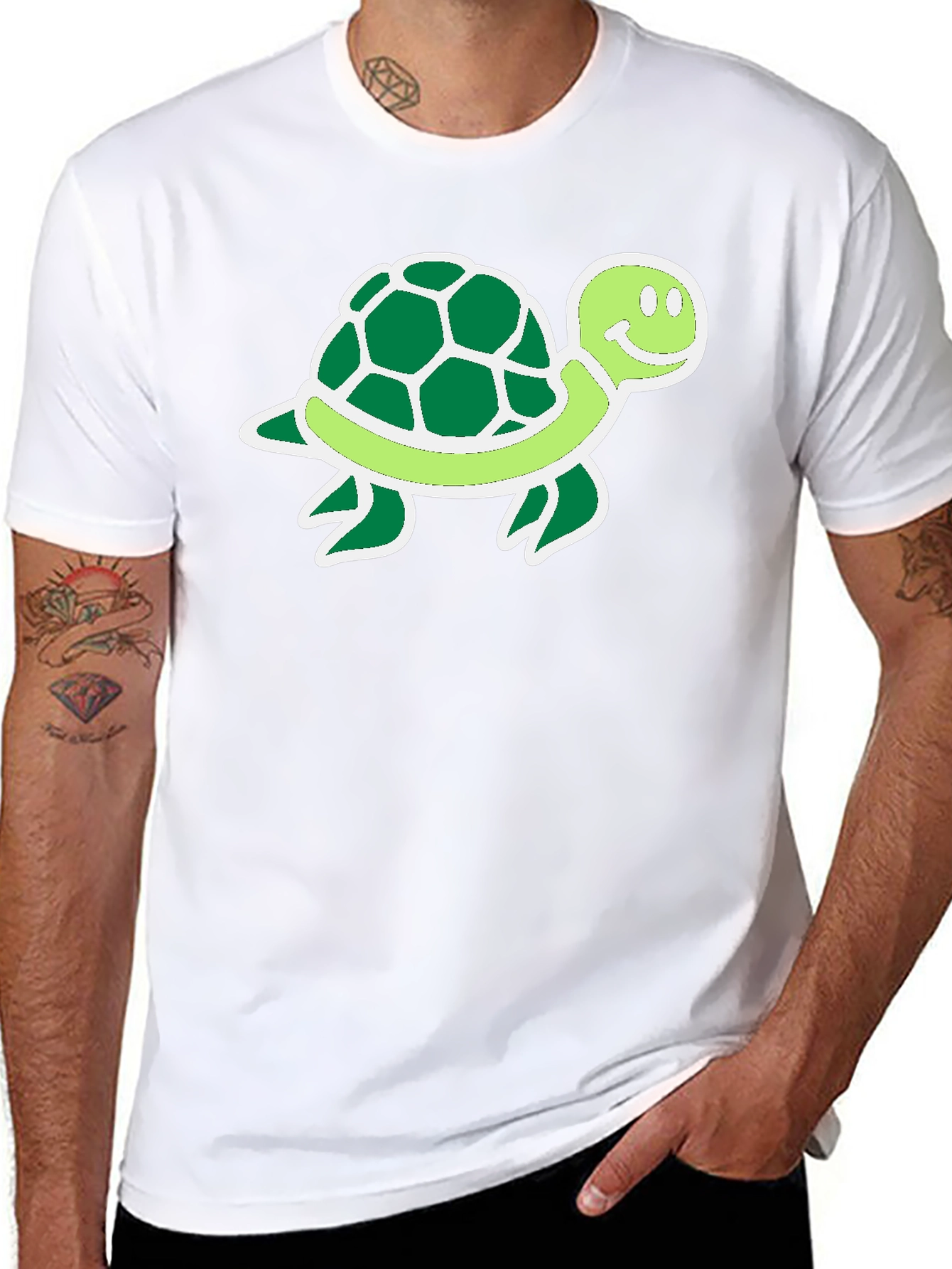 Cartoon Turtle Graphic T-Shirt