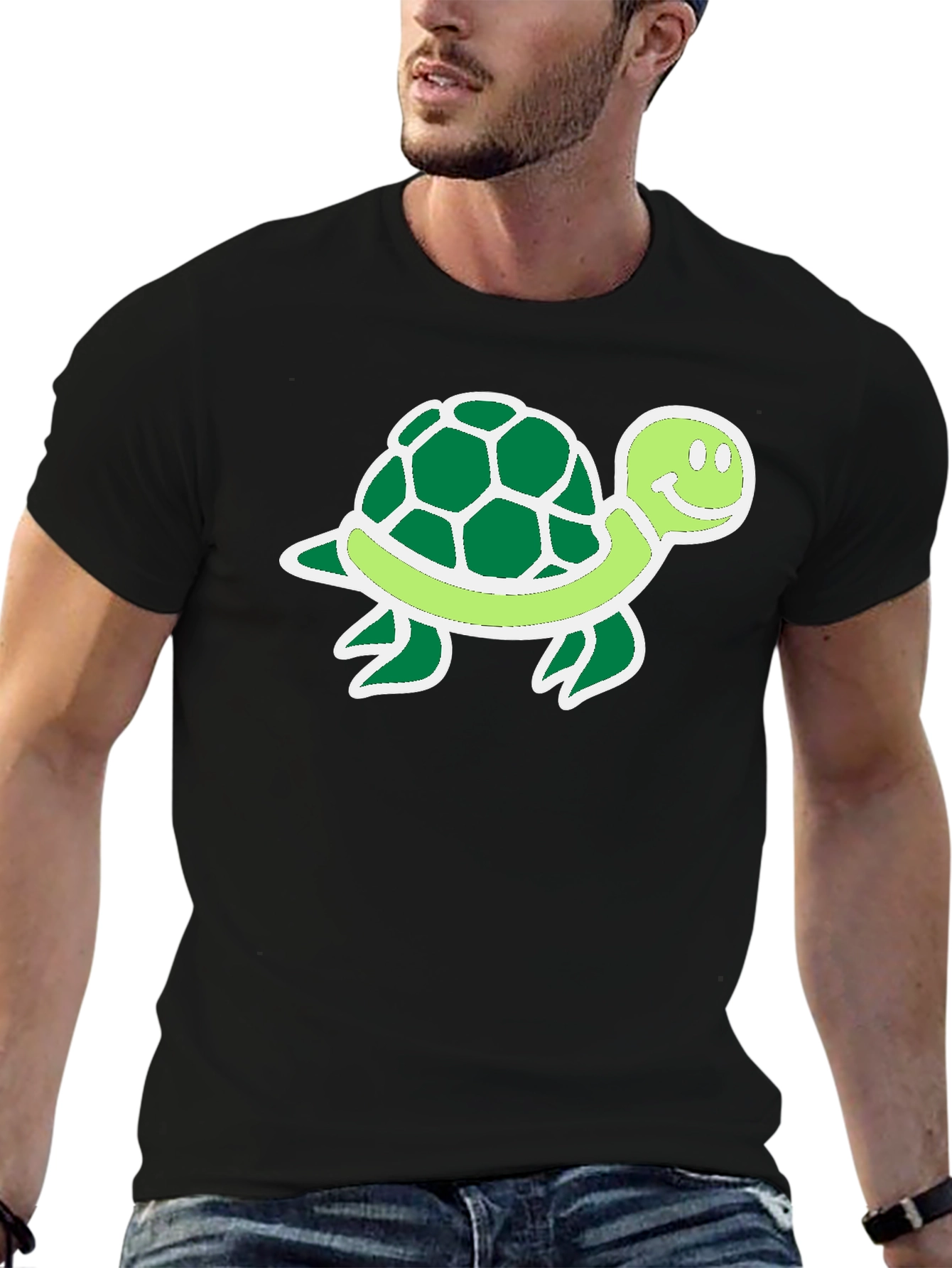 Cartoon Turtle Graphic T-Shirt