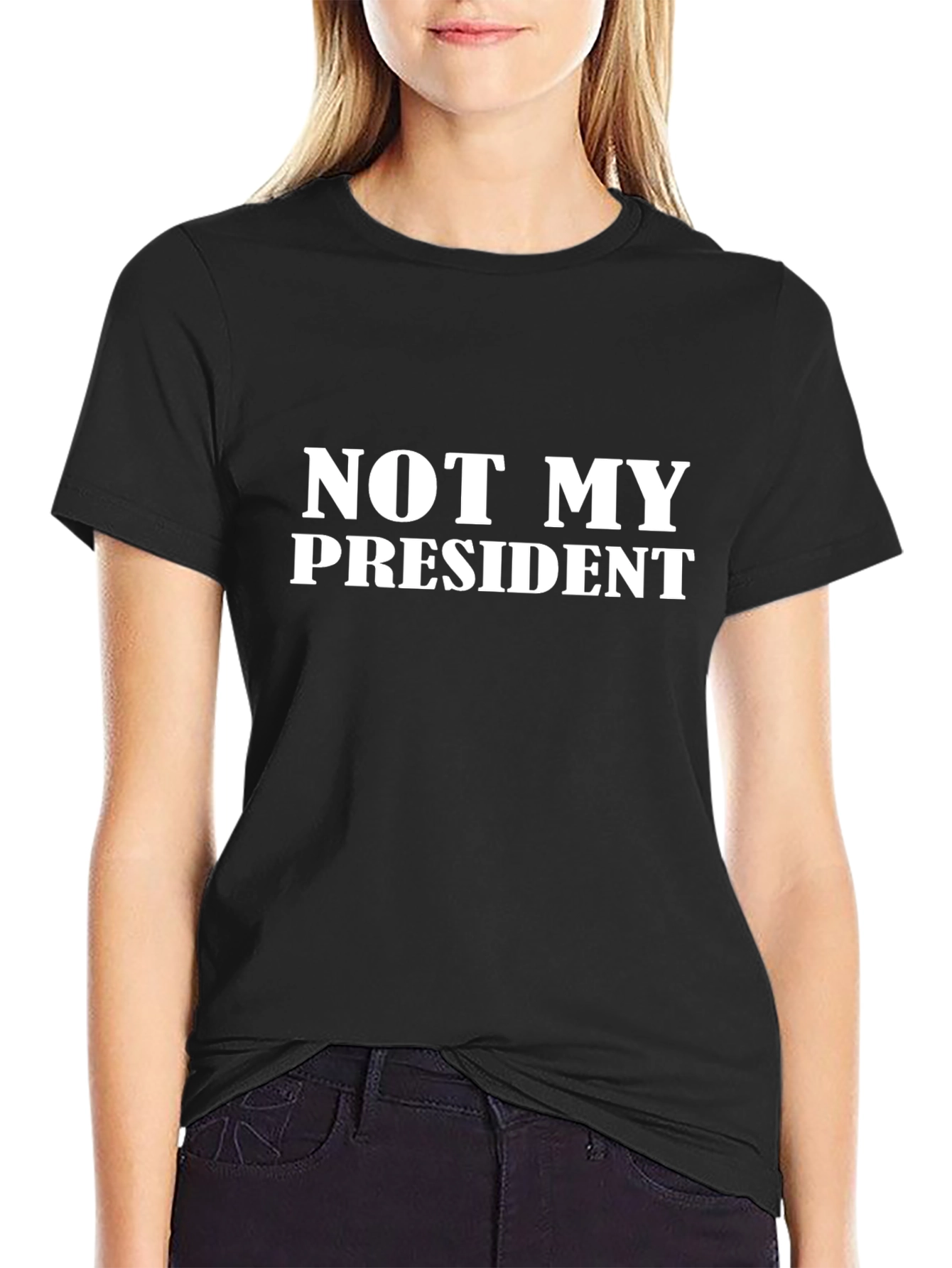 Not My President Graphic Tee - Black