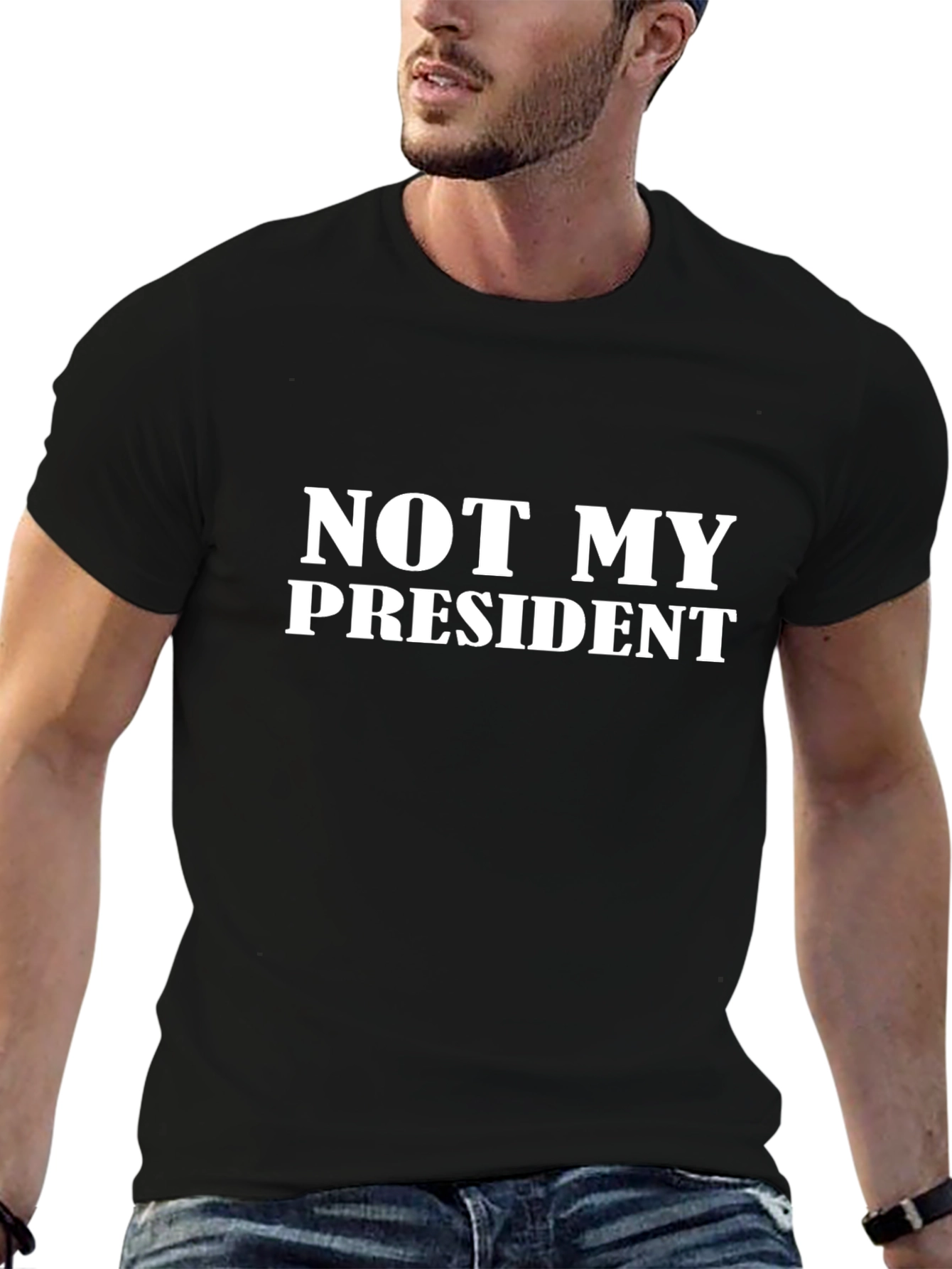 Not My President Graphic Tee - Black