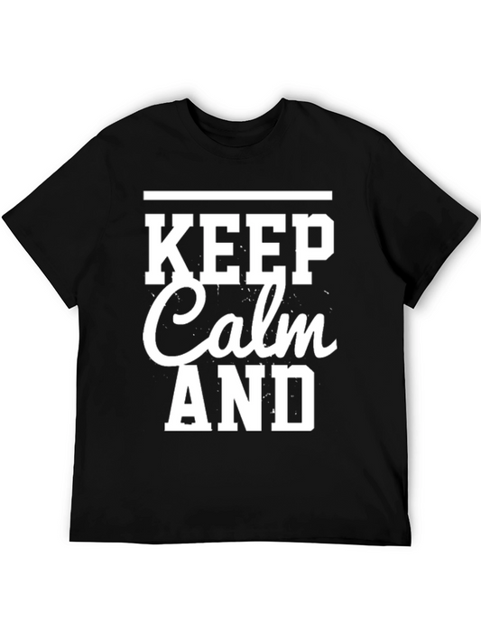 Keep Calm T-Shirt - Mens Black Graphic Tee