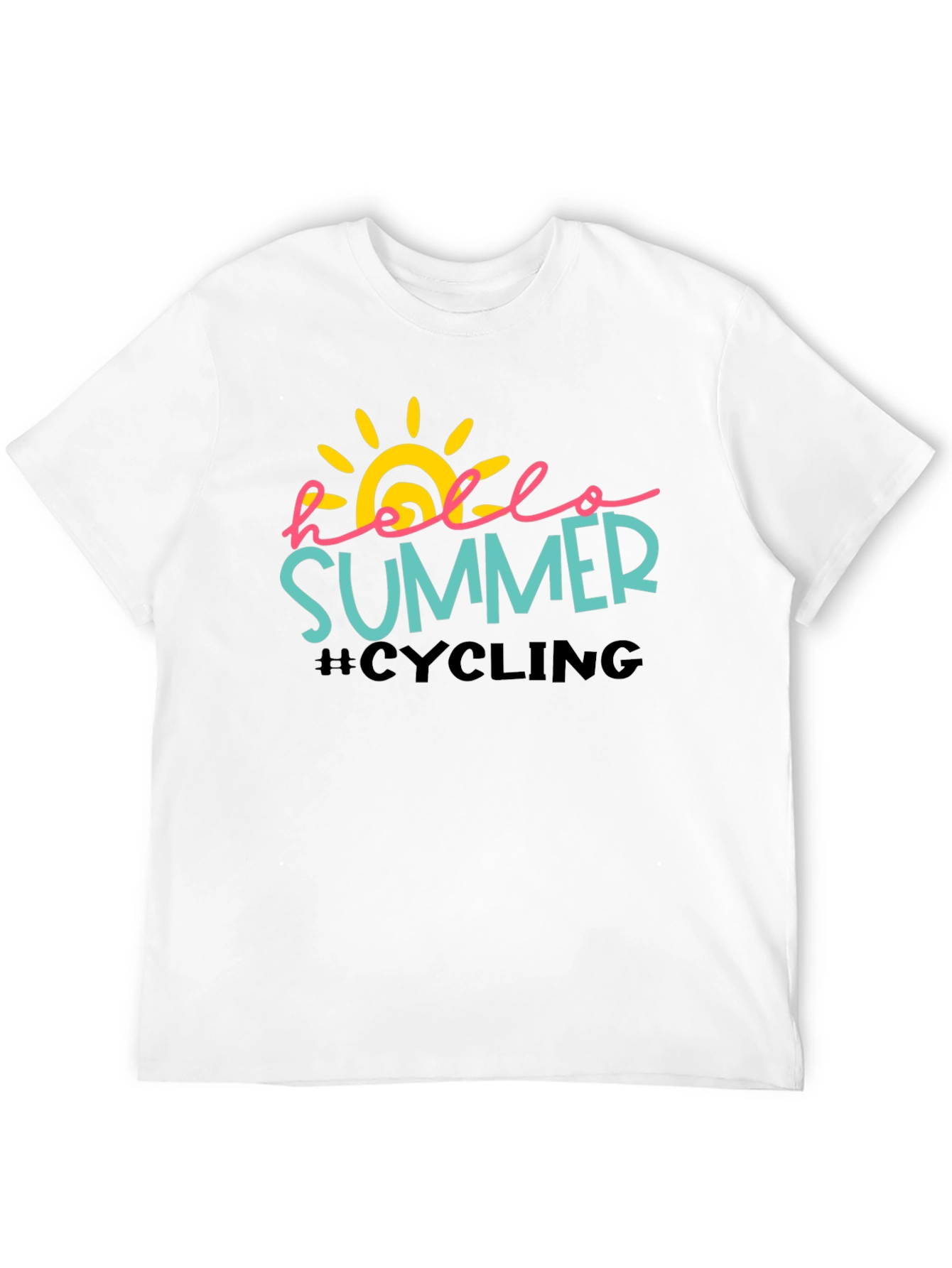 Hello Summer Cycling Black T-Shirt