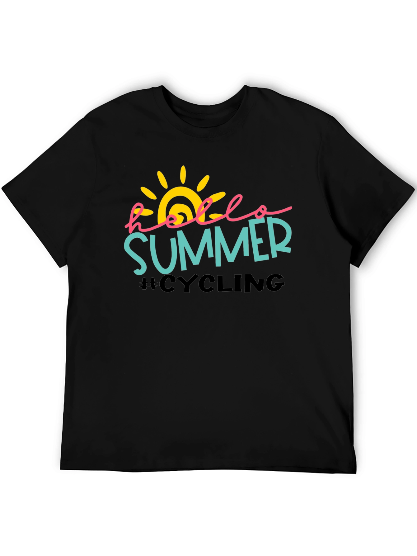 Hello Summer Cycling Black T-Shirt