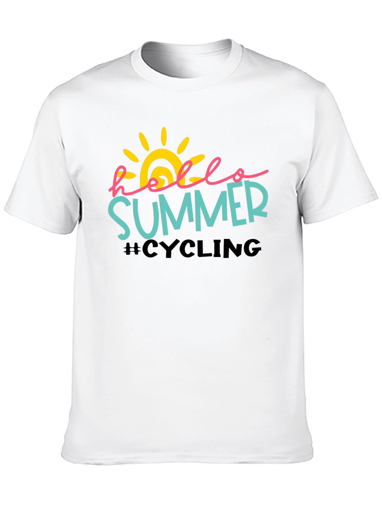 Hello Summer Cycling Black T-Shirt
