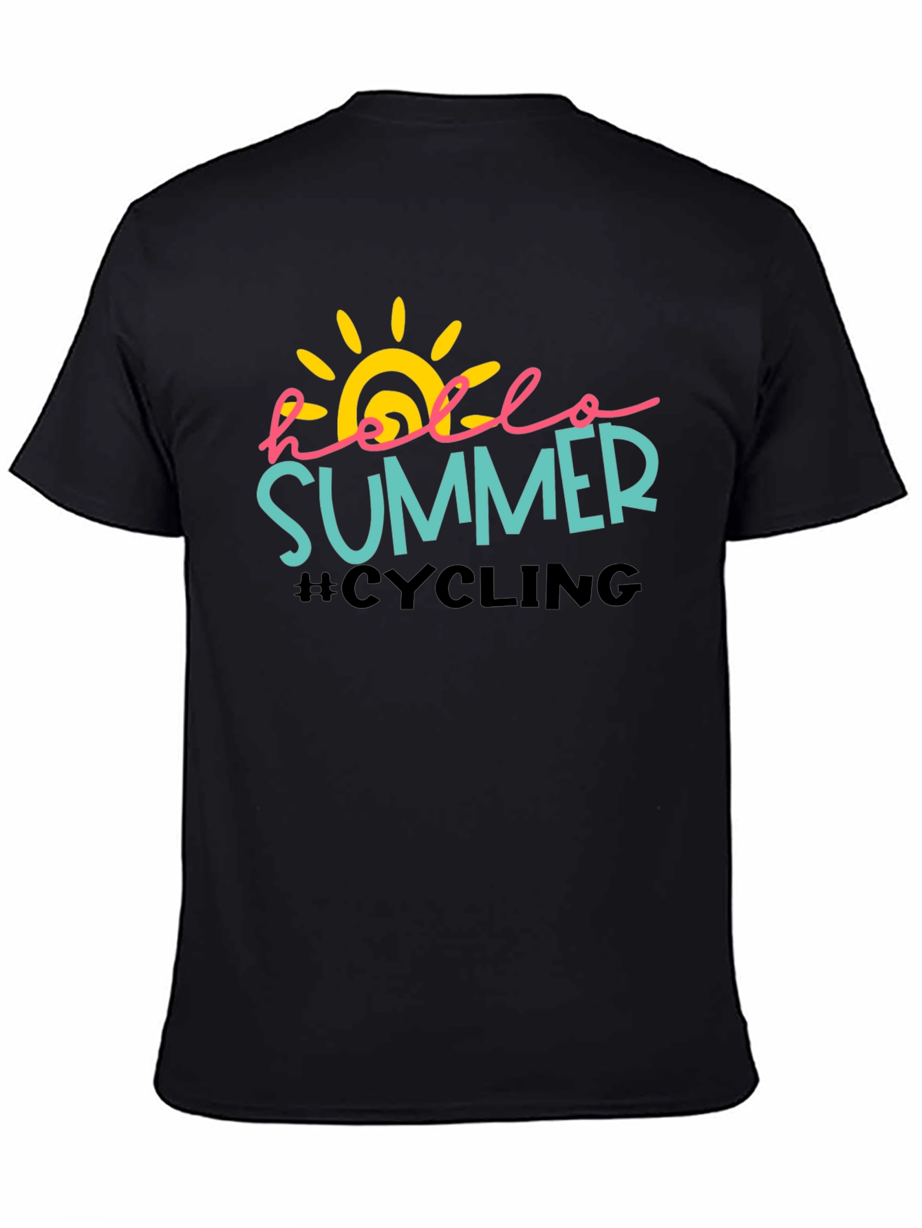 Hello Summer Cycling Black T-Shirt