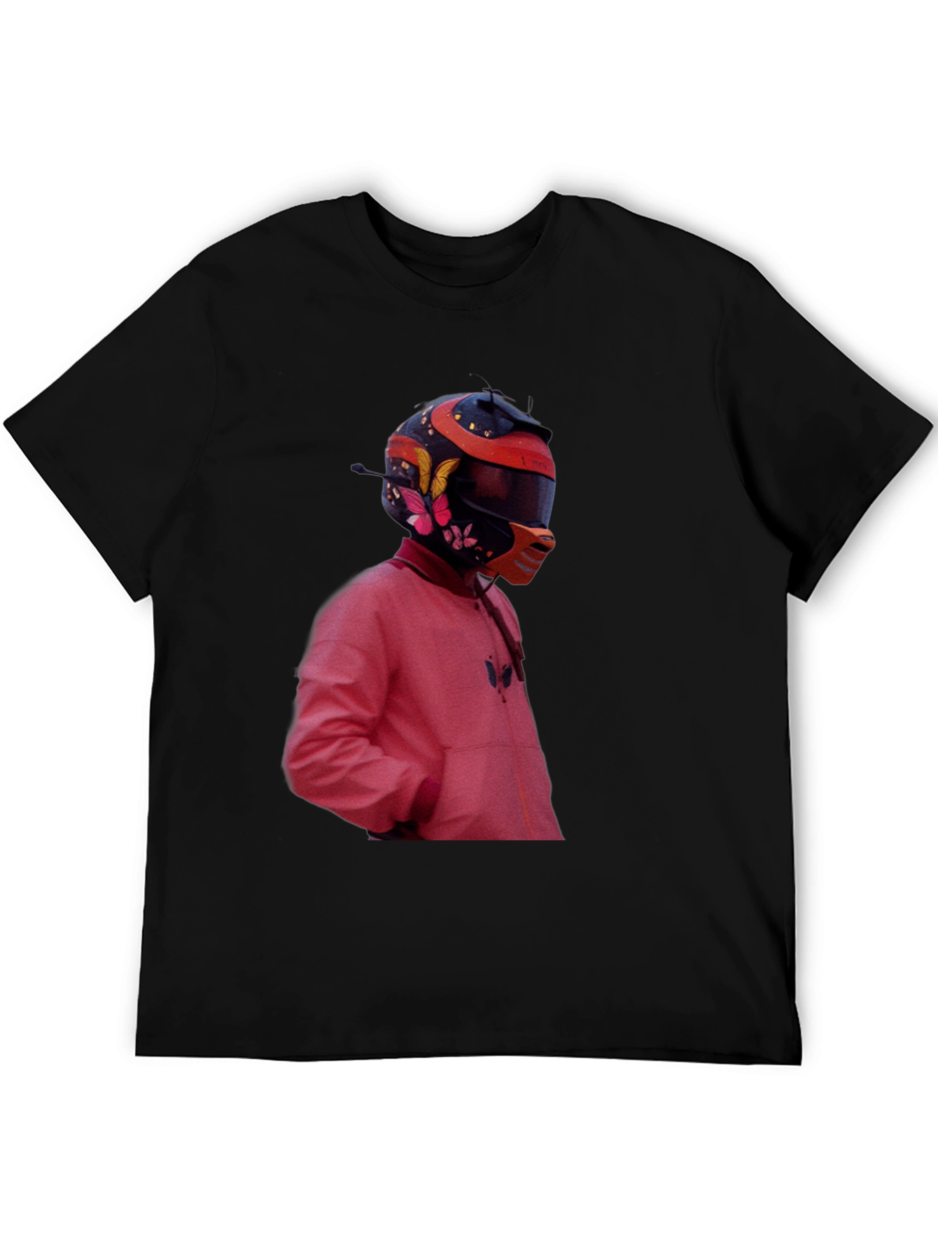 Trendy Graphic Tee - Rider Helmet Design