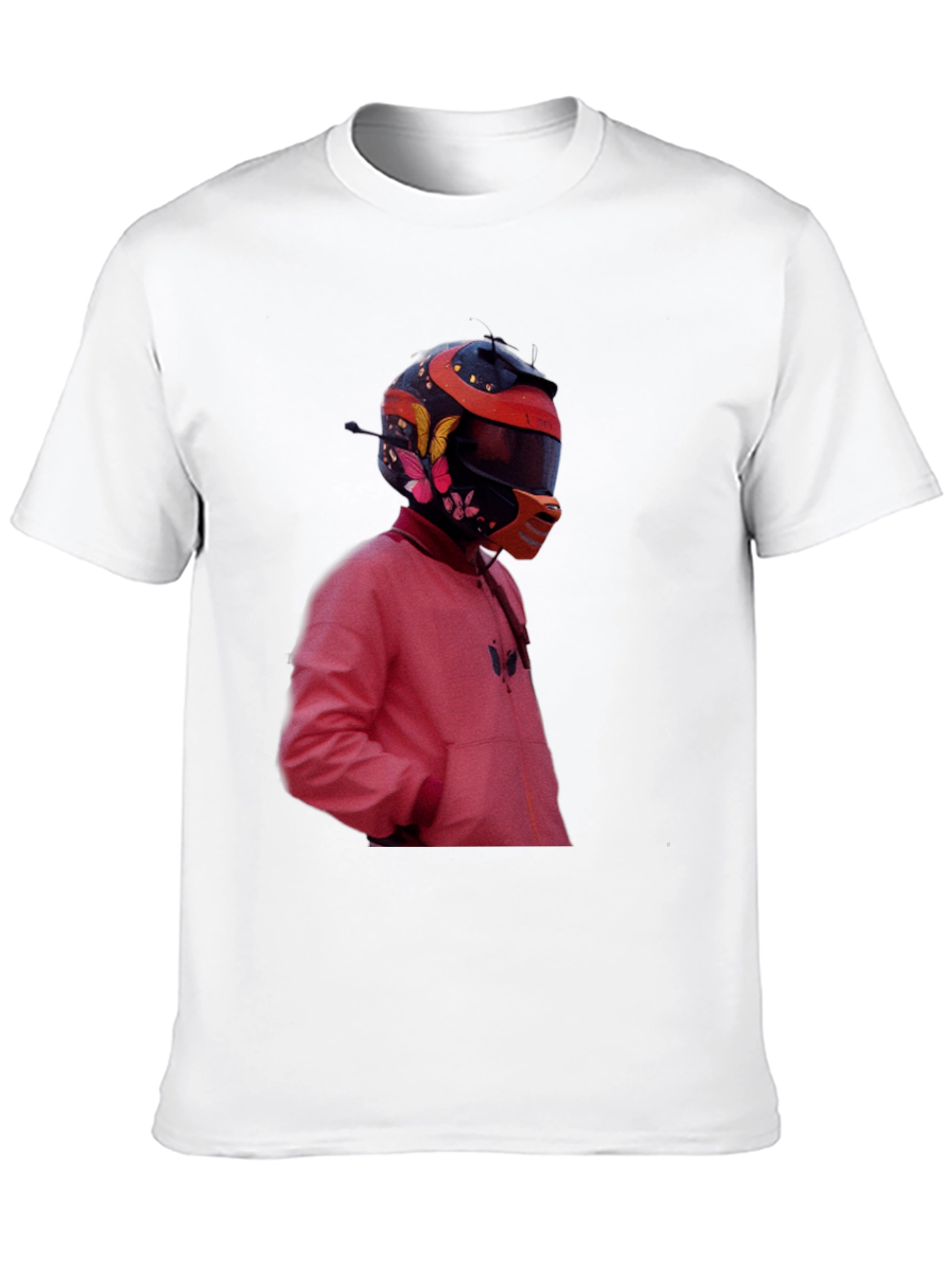 Trendy Graphic Tee - Rider Helmet Design