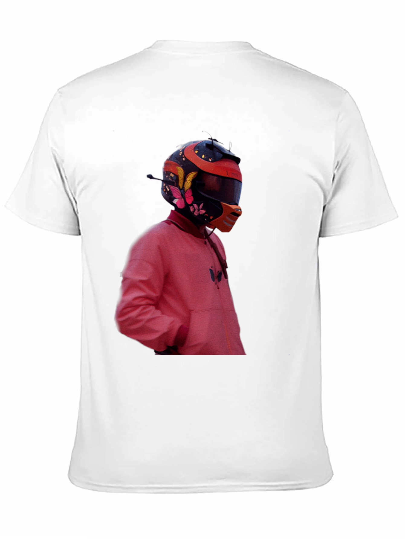Trendy Graphic Tee - Rider Helmet Design