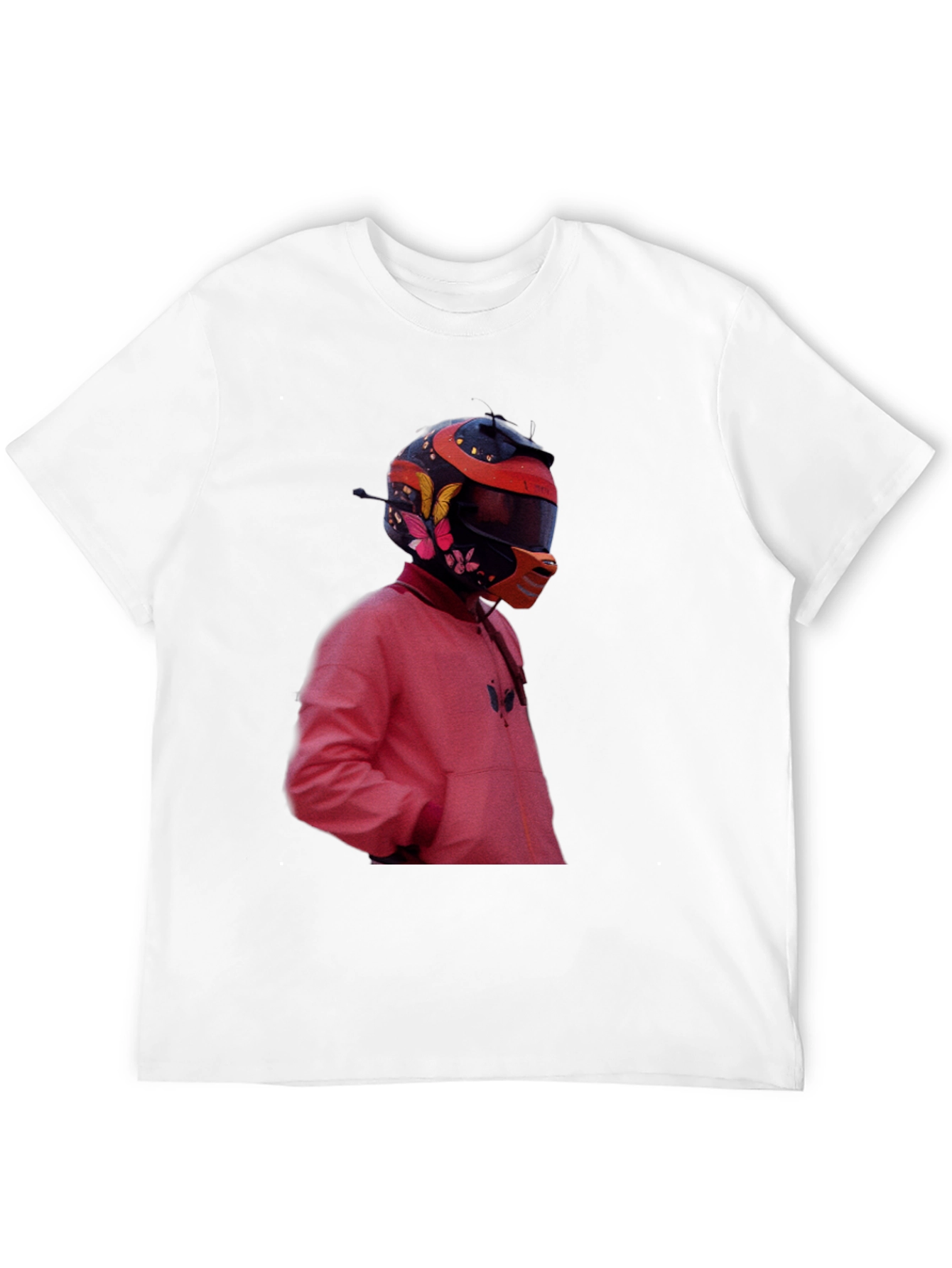 Trendy Graphic Tee - Rider Helmet Design
