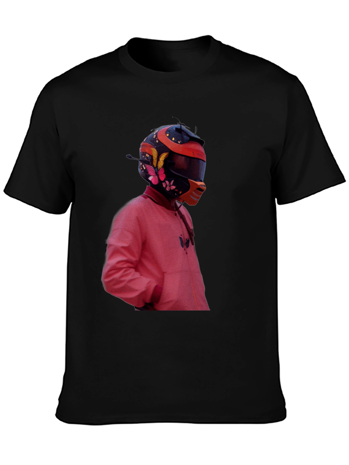 Trendy Graphic Tee - Rider Helmet Design