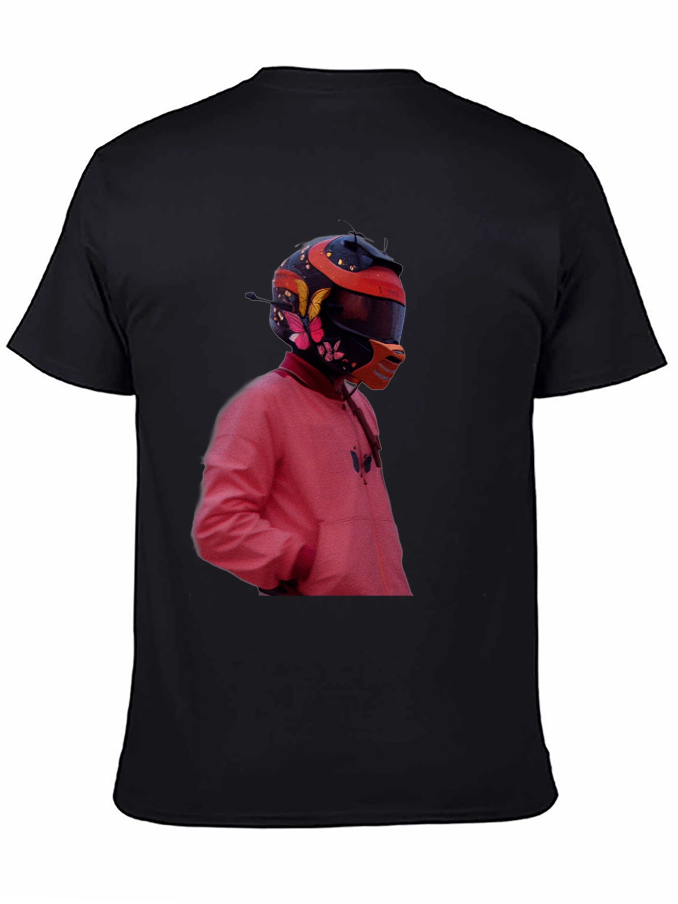 Trendy Graphic Tee - Rider Helmet Design