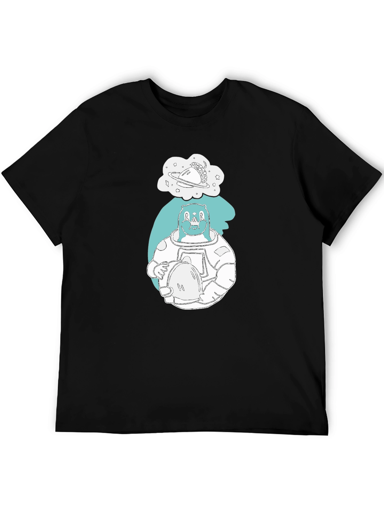 Bear Astronaut Graphic Print T-Shirt