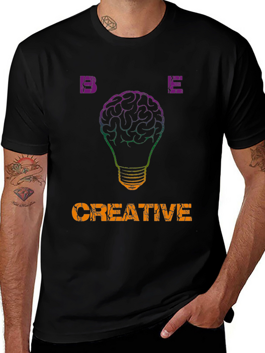Be Creative T-Shirt - Brain Lightbulb Design