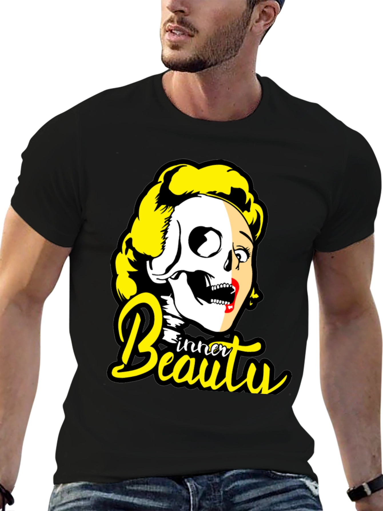 Inner Beauty Graphic Tee - Skull & Glamour