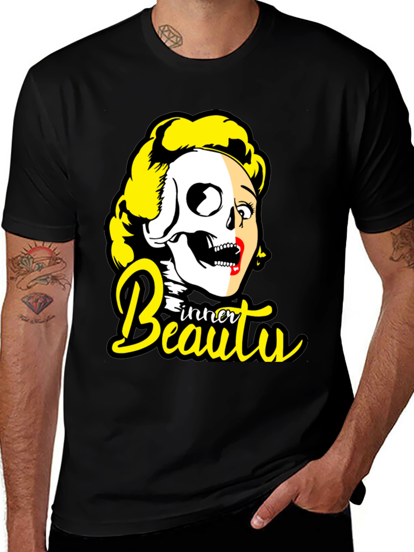 Inner Beauty Graphic Tee - Skull & Glamour