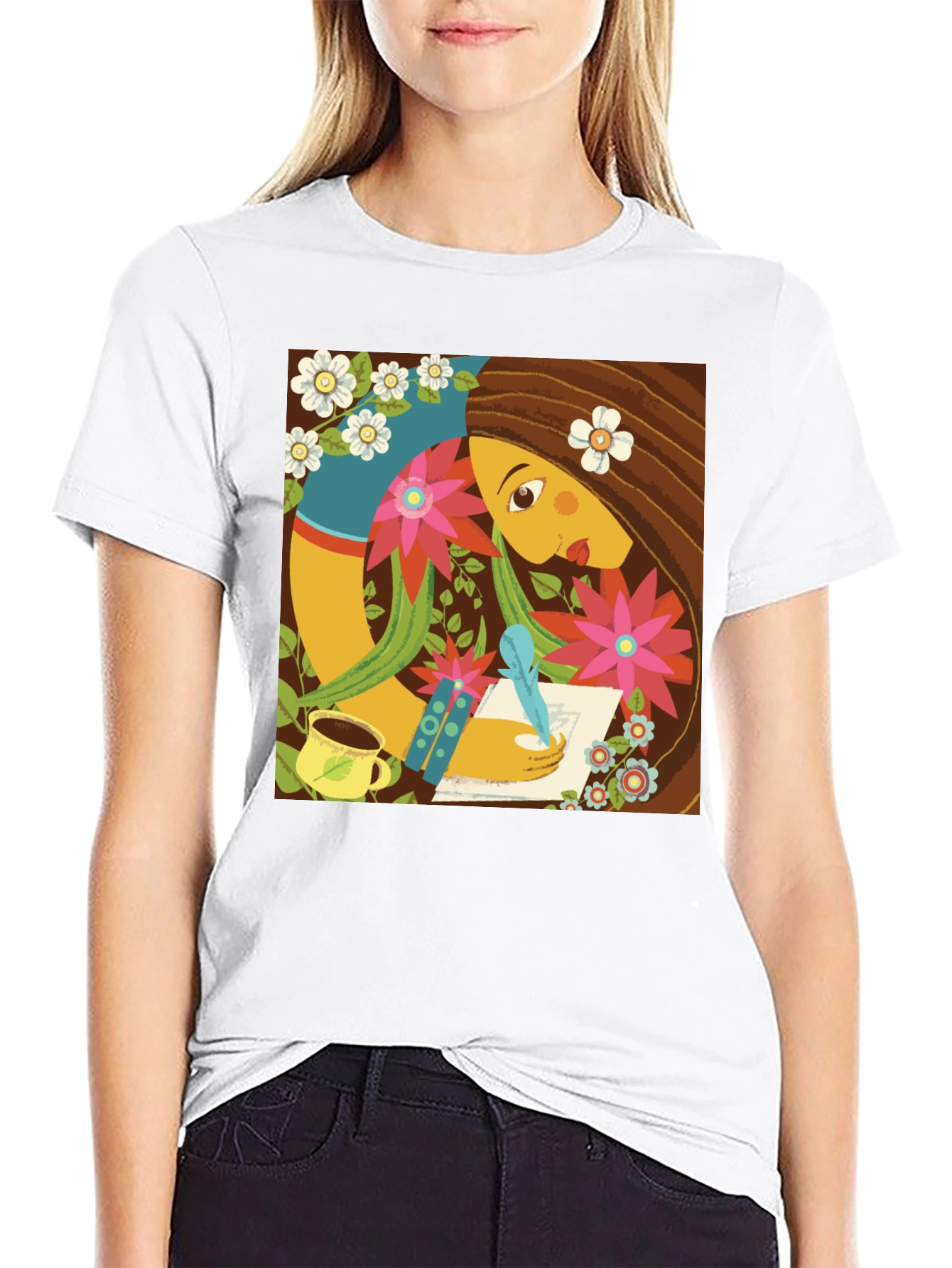 Artistic Woman Writing T-Shirt