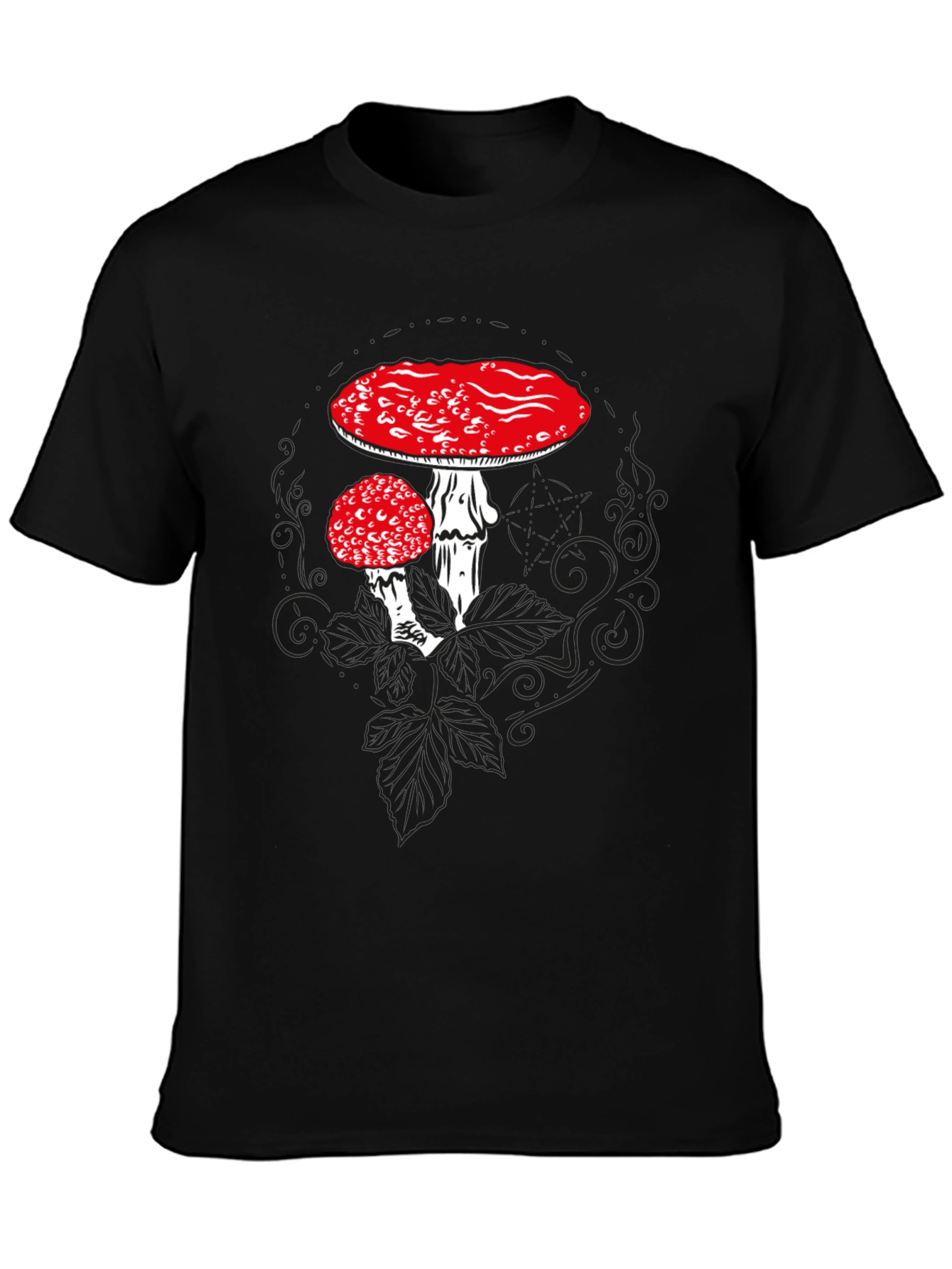 Mushroom Graphic T-Shirt - Black