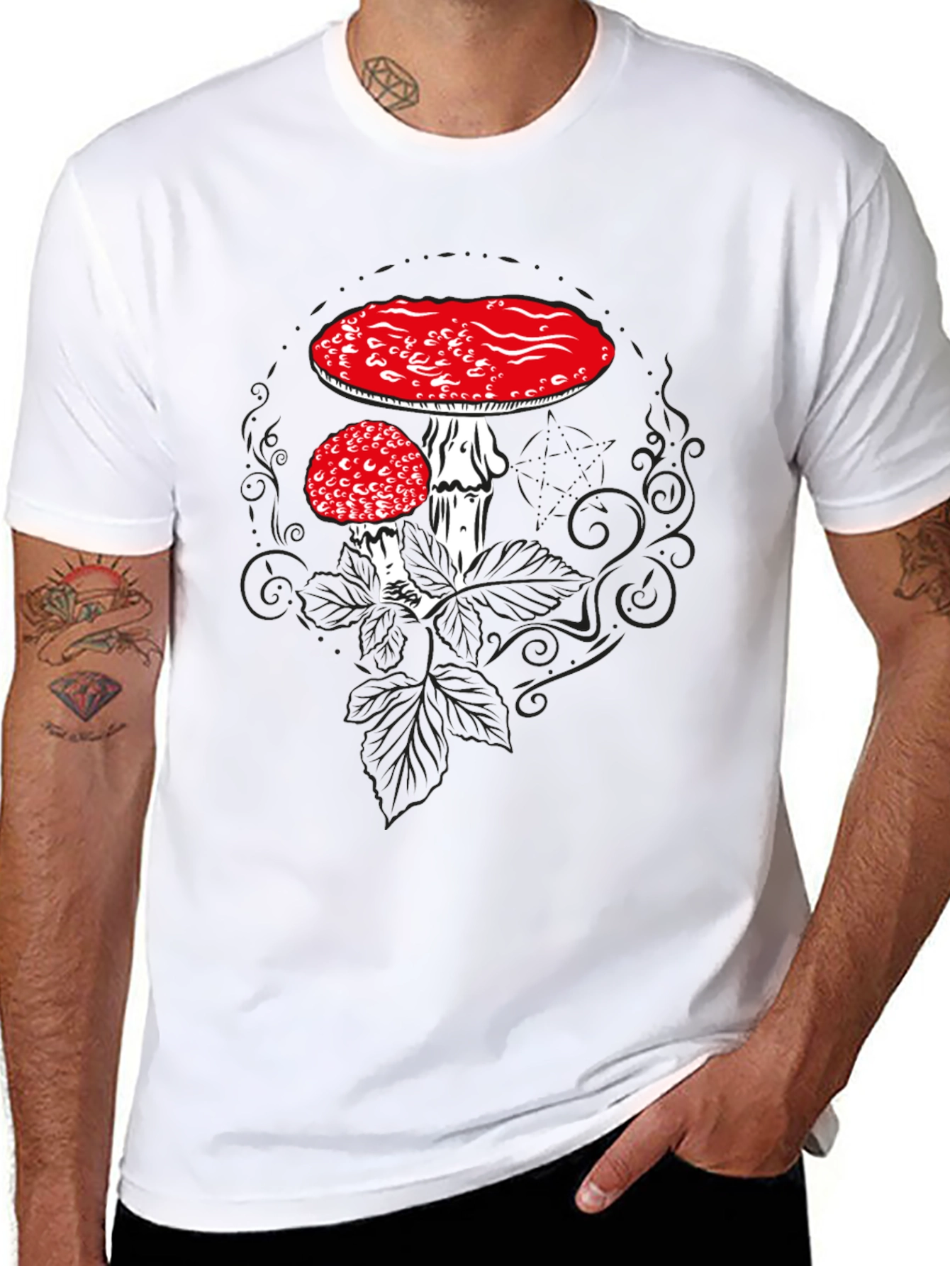 Mushroom Graphic T-Shirt - Black