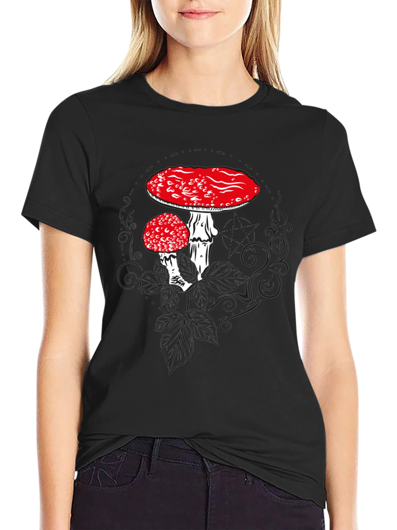 Mushroom Graphic T-Shirt - Black