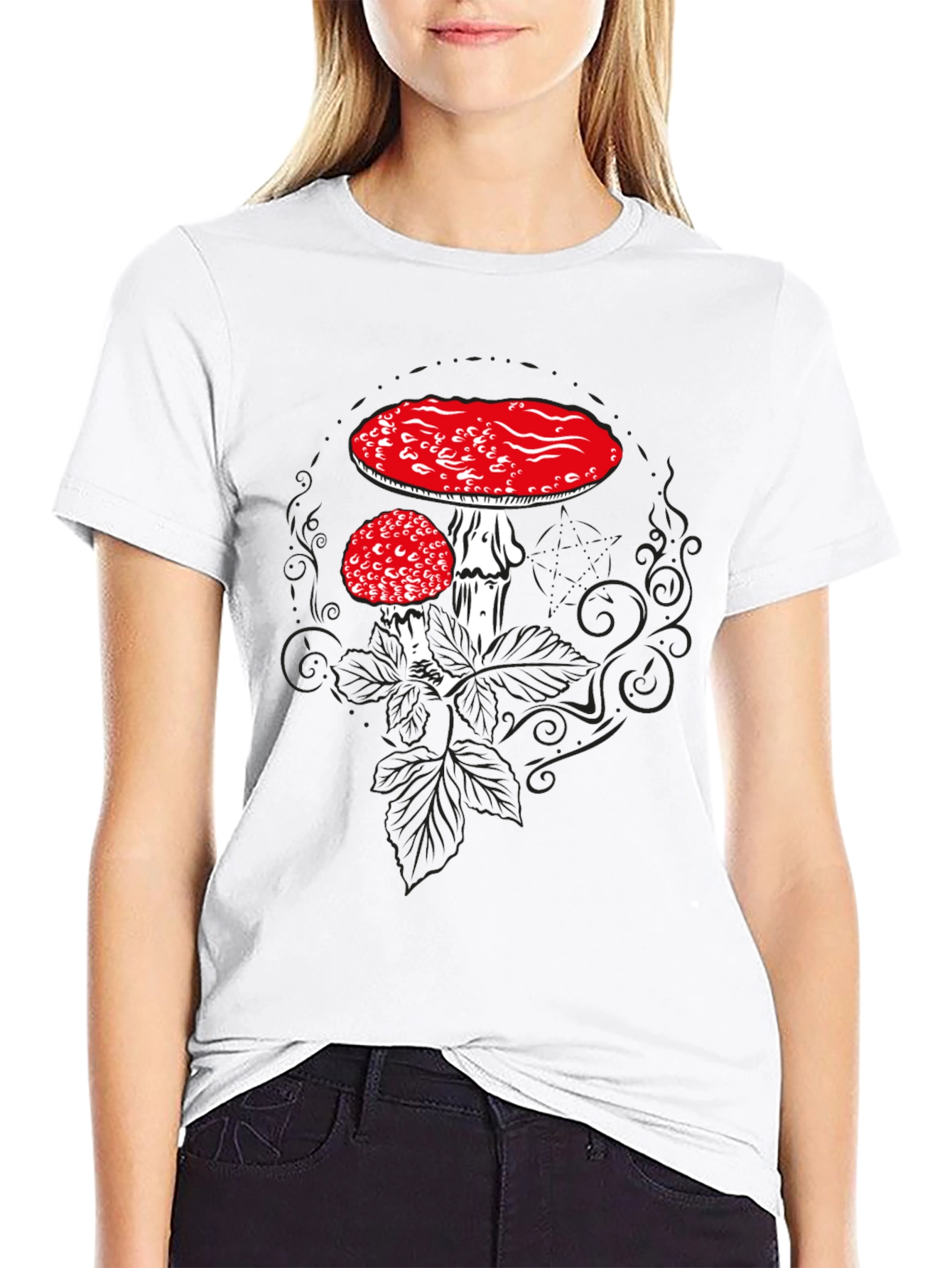 Mushroom Graphic T-Shirt - Black