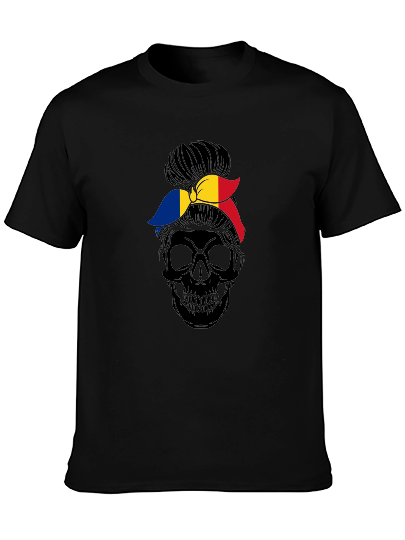 Skull with Romania Flag Bandana T-Shirt