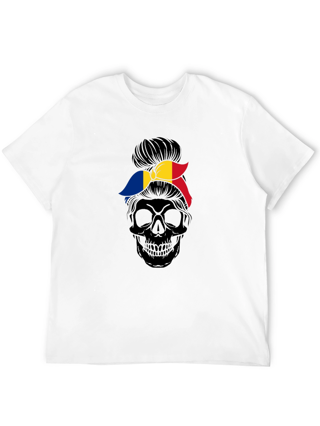 Skull with Romania Flag Bandana T-Shirt